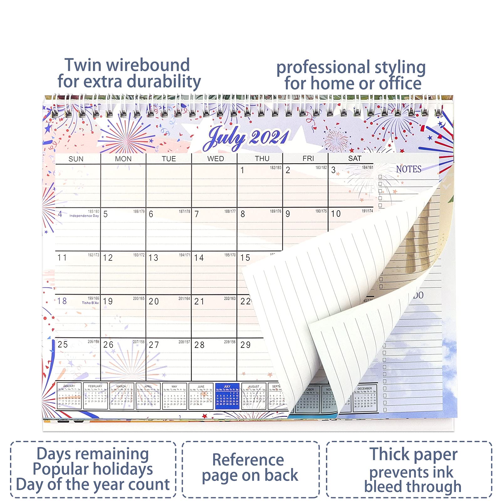 Desk Calendar 20212022 Standing Flip Calendar Desktop Calendar with