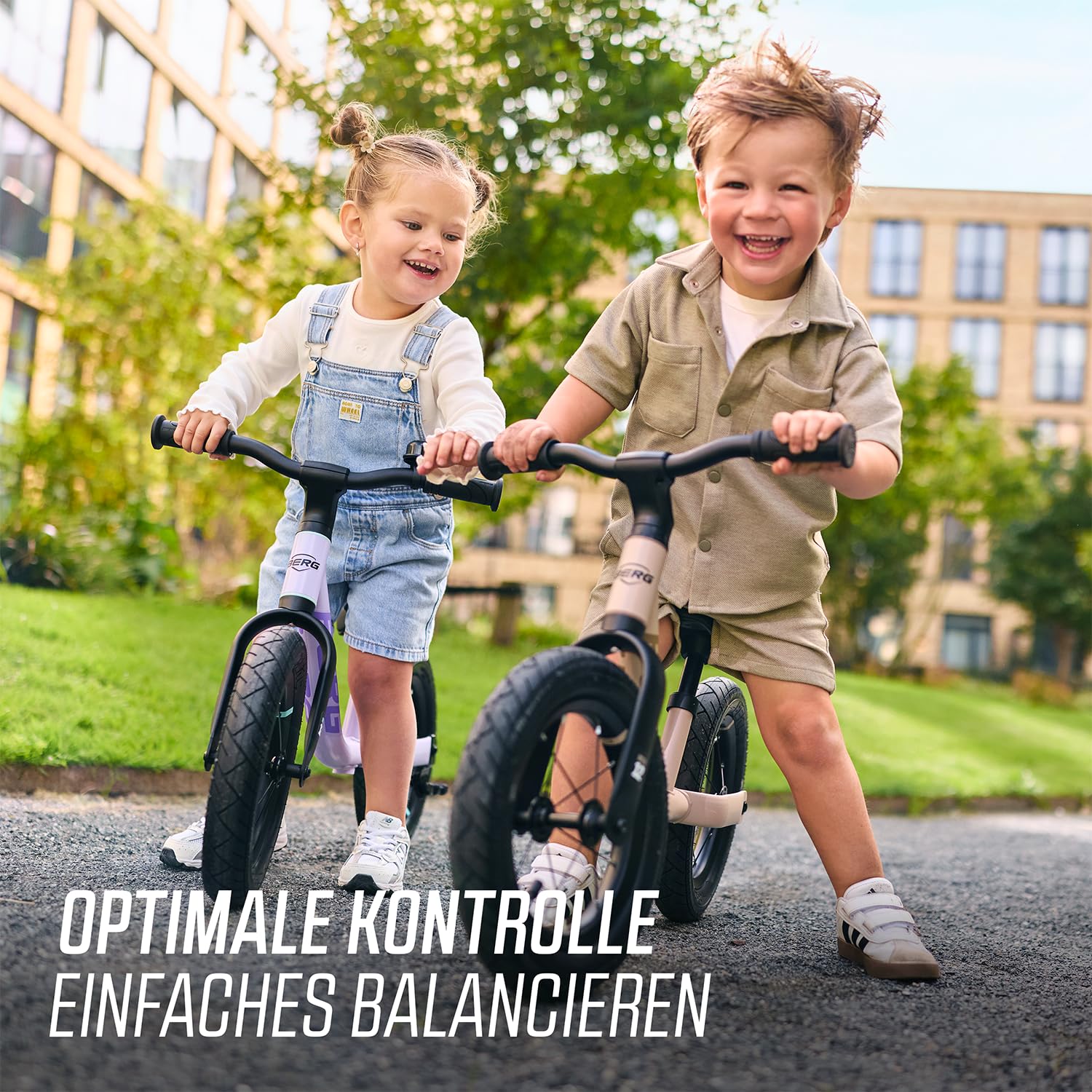 BERG MOOV 12 Laufrad | ab 2,5 Jahre | 12 Zoll | Lauflernrad bis 30 kg mit Luftreifen | Lenkrad und Sattel Höhenverstellbar