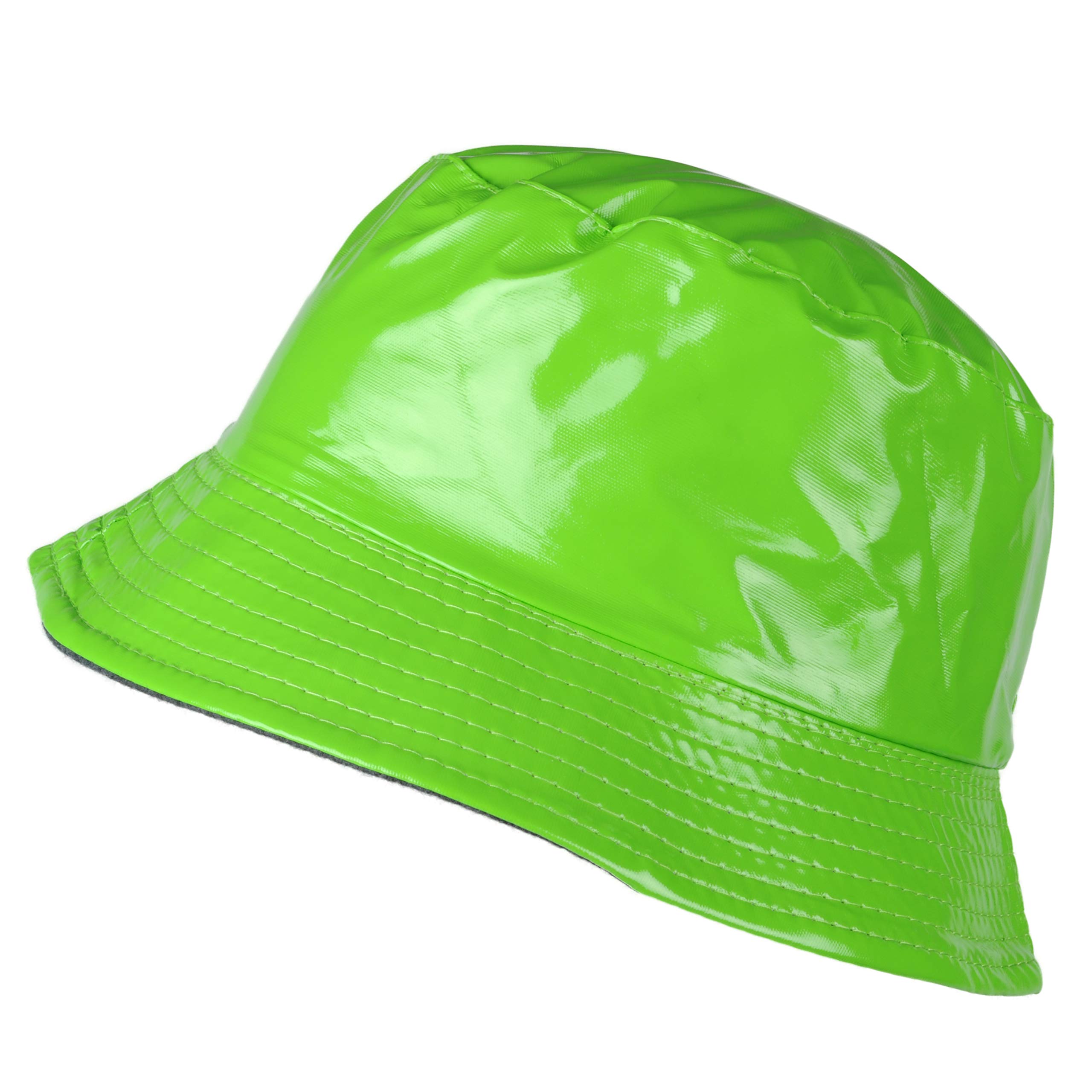 Toutacoo, Waterproof Vinyl Bucket Rain Hat (19-Plain Green)