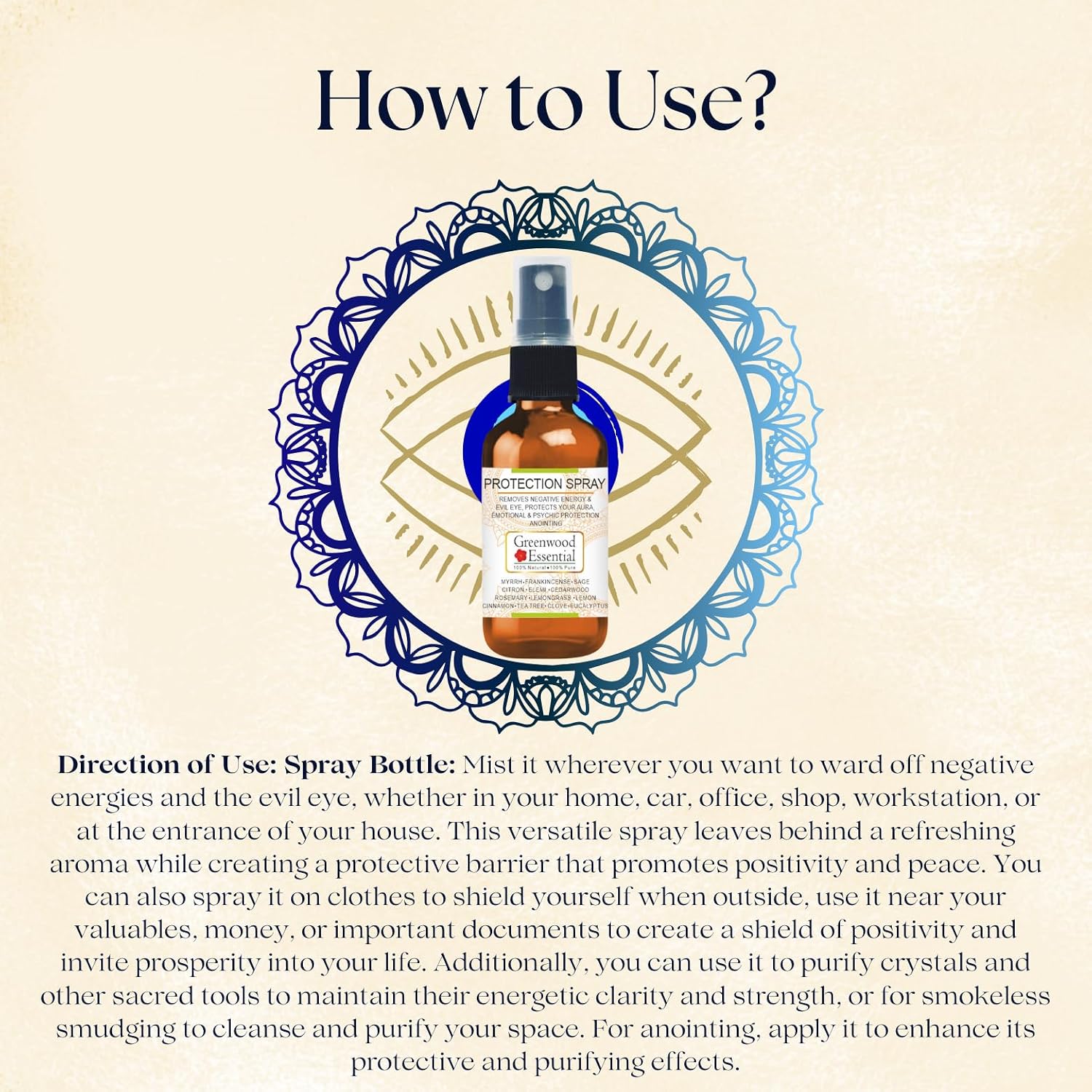 Greenwood Essential Protection Oil 5ml + Protection Oil Roll-on 10ml and Protection Spray 50ml - Essential Oil Blend to Ward Off Negative Energies & Evil Eye.