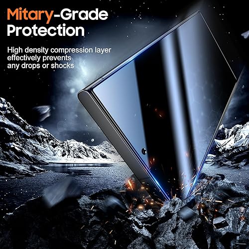 Vista 4 de UniqueMe Paquete de 2 protectores de pantalla de privacidad para Samsung Galaxy S24 Ultra 9h+ vidrio templado