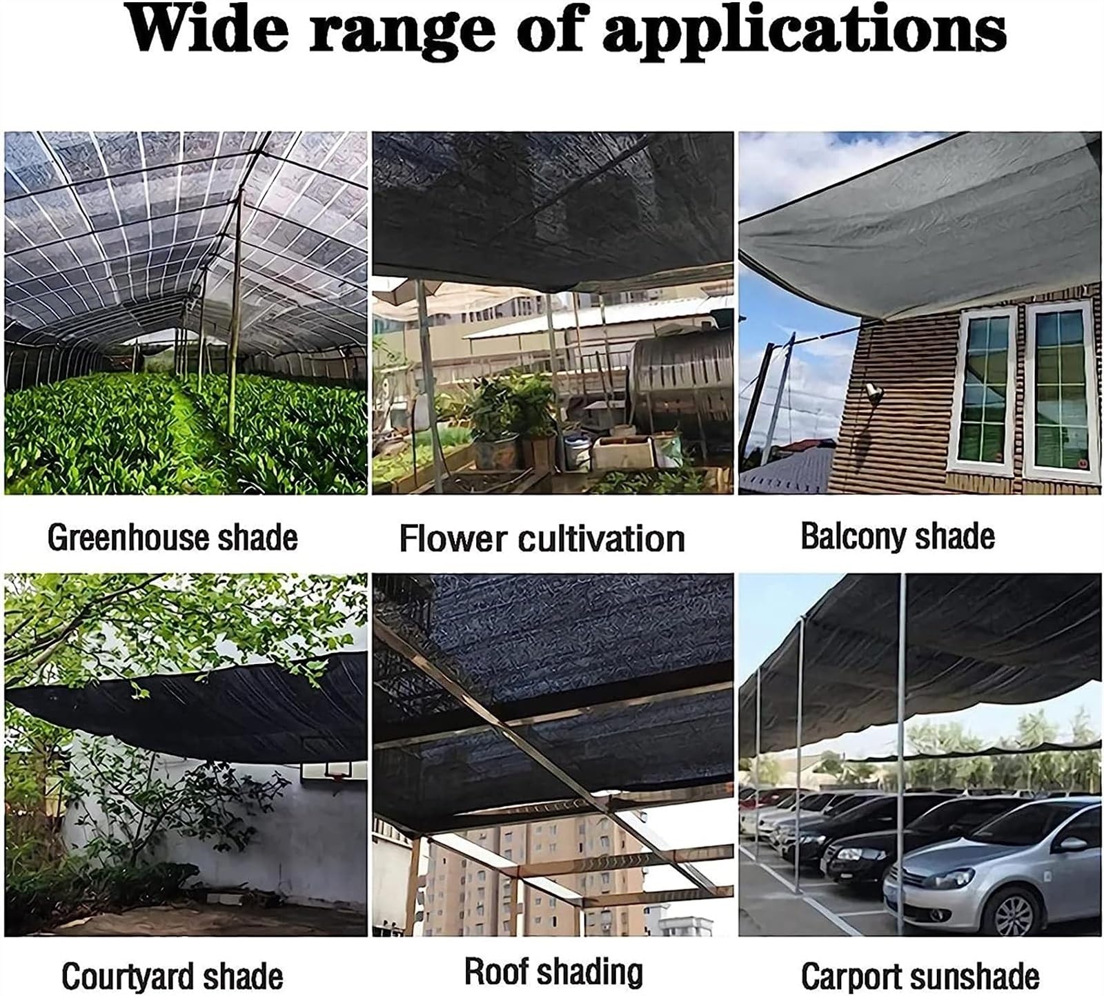 Malla de sombra negra 80% resistente a los rayos UV con ojales para invernadero, tela de sombra para plantas, flores y protección de patio