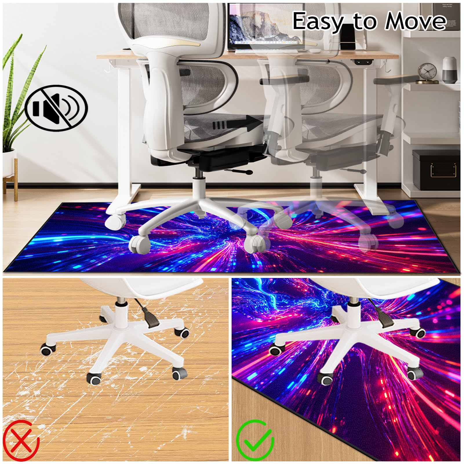 200 x 300 cm Tapis de Protection de Sol Gaming Tapis Chaise de Bureau Protège Parquet Chaise roulettes Antidérapant Tapis de Sol Gamer Tapis de Protection de Sol Convient au Bureau à Domicile