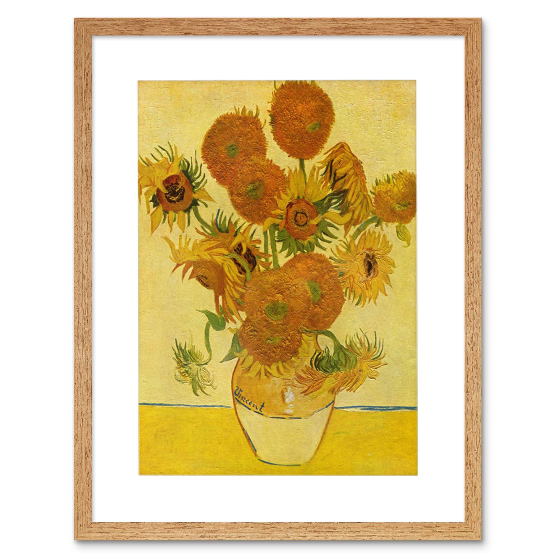 Wee Blue Coo Painting Van Gogh Still Life Sunflowers Framed Wall Art Print
