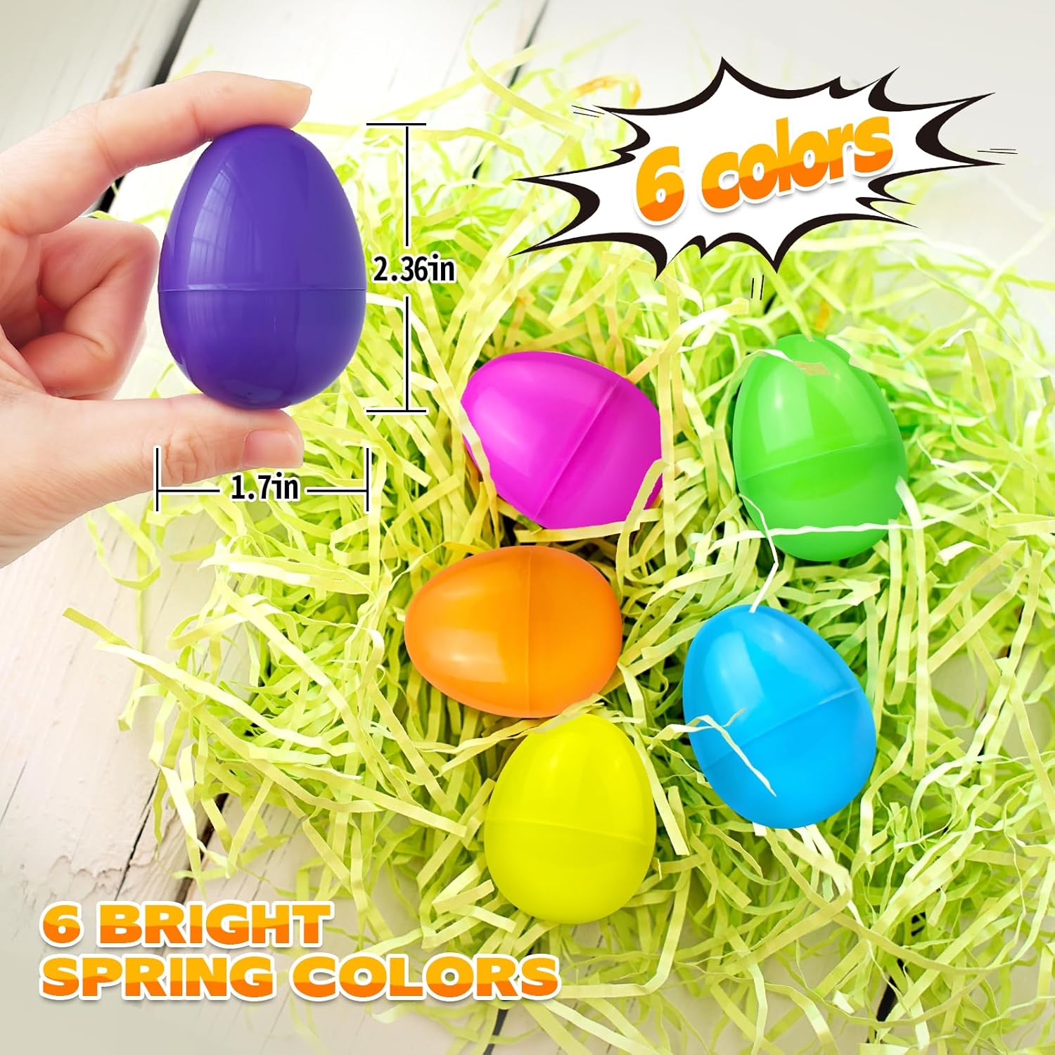 2000 Pcs Plastic Easter Eggs,2.35" Bright Colors Easter Eggs for Easter Hunt, Easter Theme Party Decoration, Basket Stuffers Fillers