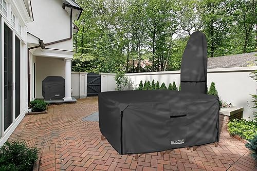 Miniatura 6 de ULTCOVER Funda cuadrada duradera de lona resistente 600D para mesa y sillas de patio, impermeable, para muebles de uso general, 62 pulgadas, color