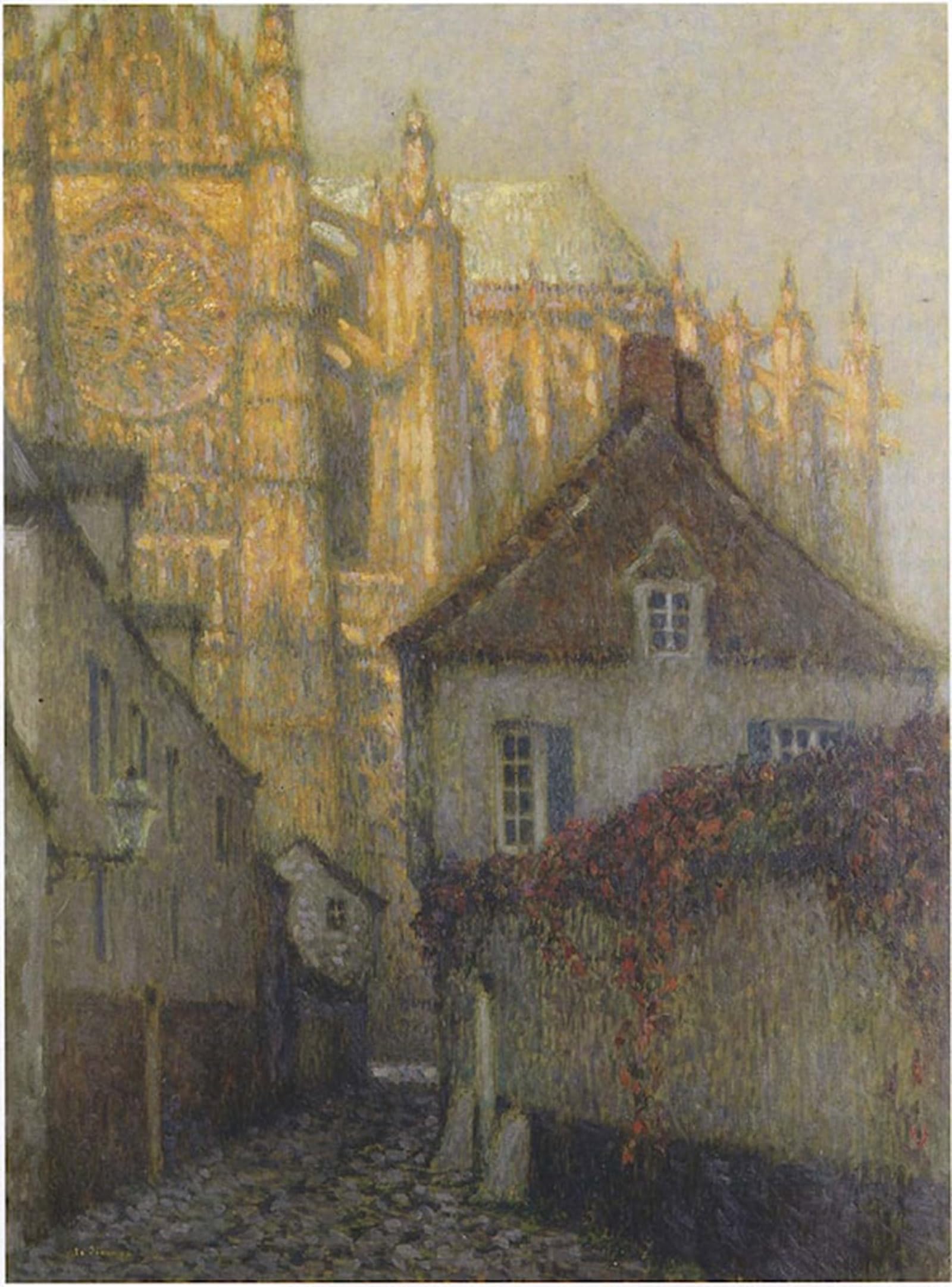 ARTXLXXBN Famous Art Print Poster Vintage Wall Art the Cathedral At Beauvais by Henri Le Sidaner Canvas Art Poster for Home Decor 60x90cm