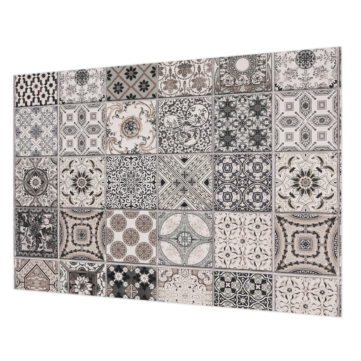 Papier peint intissé 208x146 cm décoration salon avec colle incluse et motif carreaux