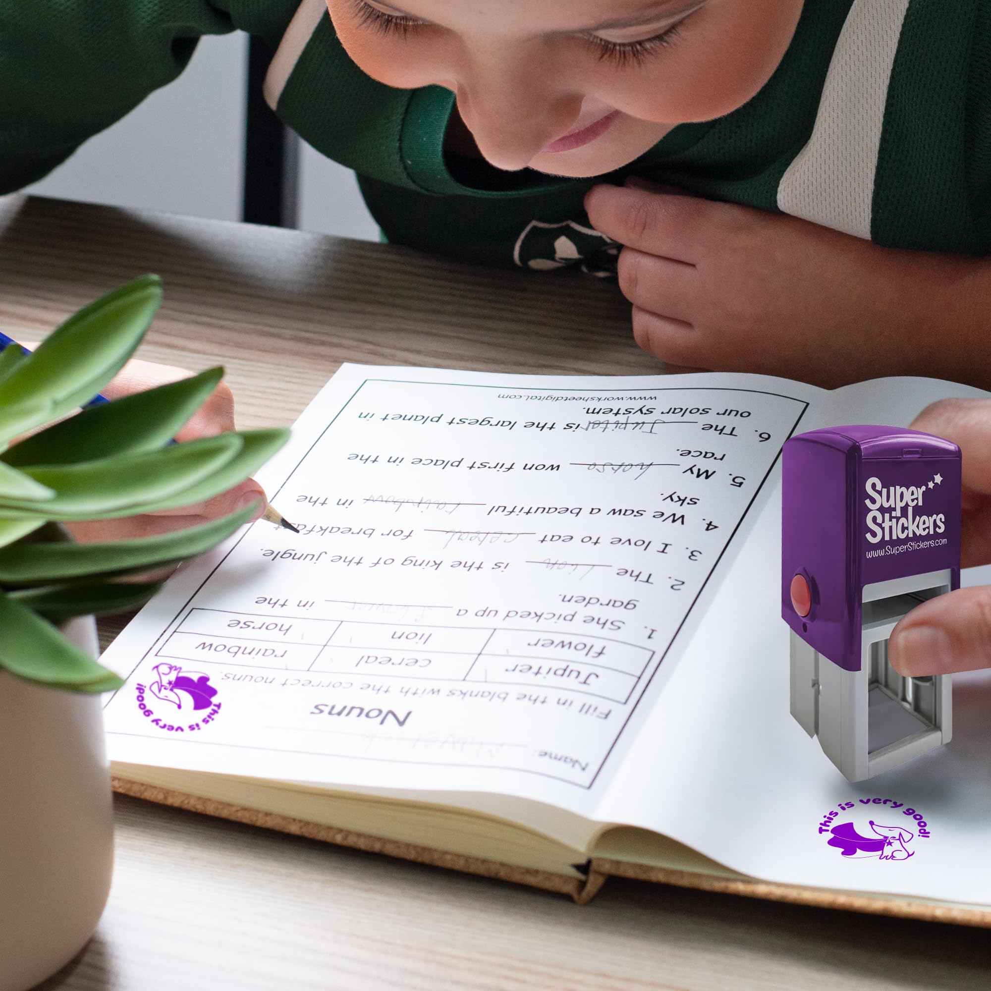 Superstickers Teacher Stamp - This is Very Good Dog Design - Violet Ink - Self Inking Education Stamper for Marking - 23 x 23mm - Image 2