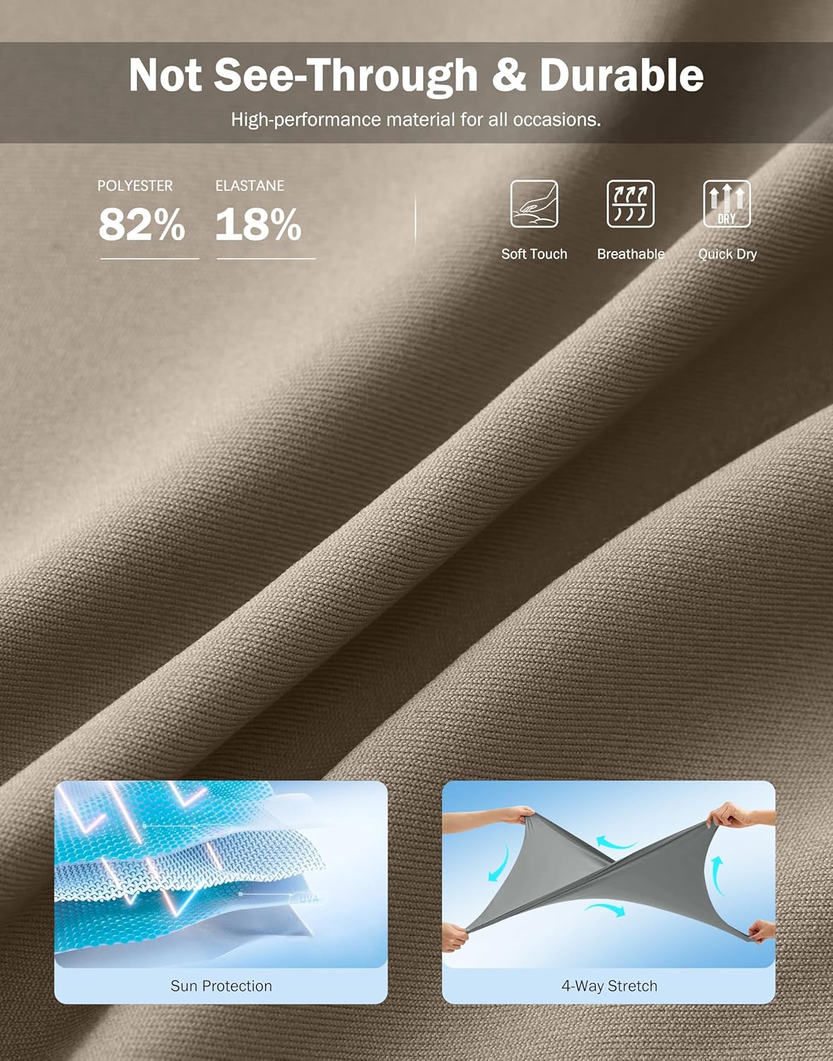 SANTINY 18" Skorts for Women 3 Pockets High Waist Long Athletic Tennis Skirt Golf Skort for Casual Summer Travel - Image 6