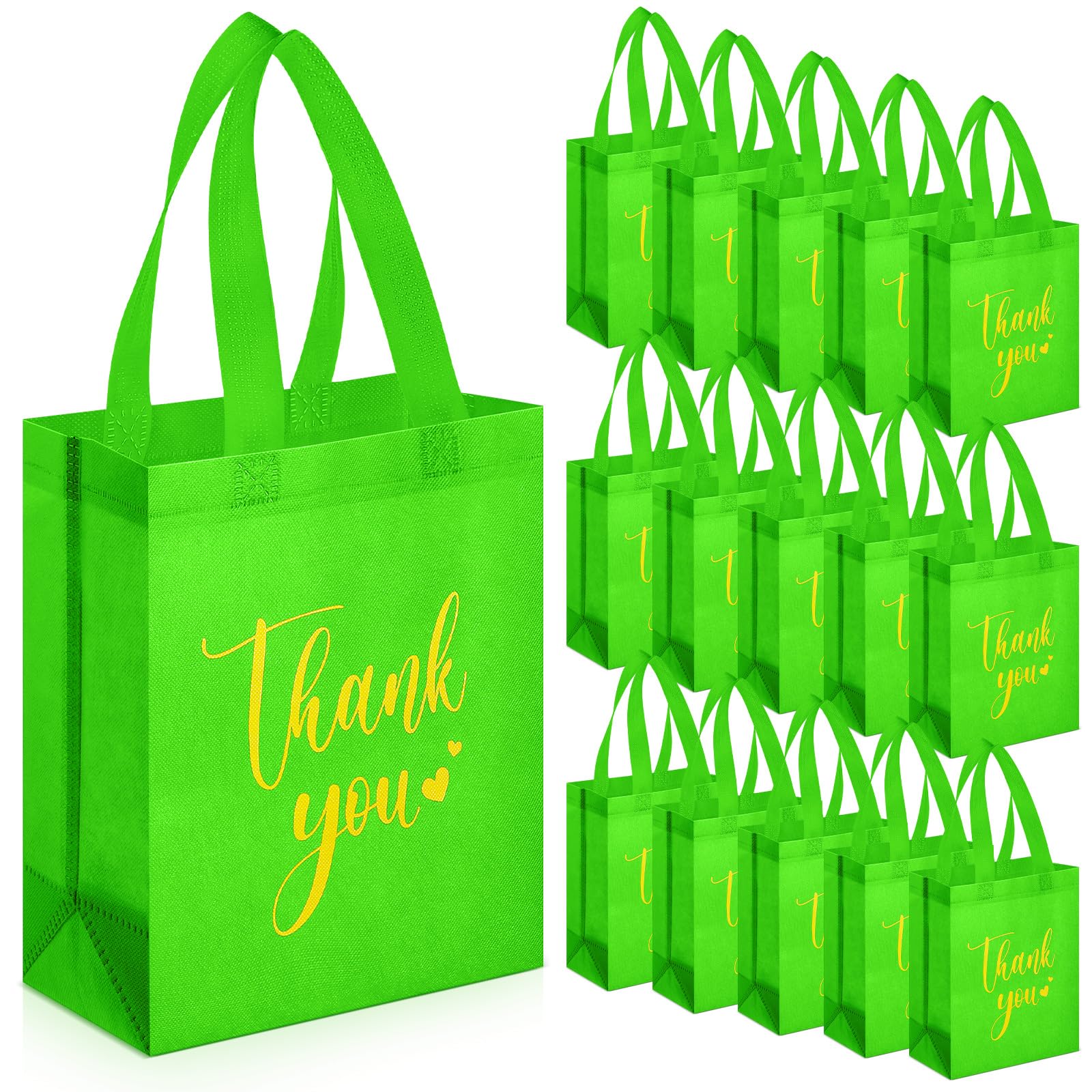 Sweetude 30 Pcs Thank You Gift Bags with Handles Bulk Reusable Goodie Bag Non Woven Foldable Handbag for Christmas Wedding Bridesmaid Gifts(10 x 8 x 4