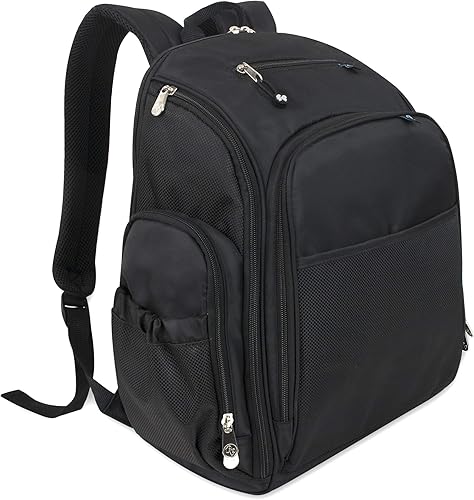 Miniatura 3 de Fisher-Price Mochila de pañales Kaden de múltiples bolsillos para bebés y niñas (negro)