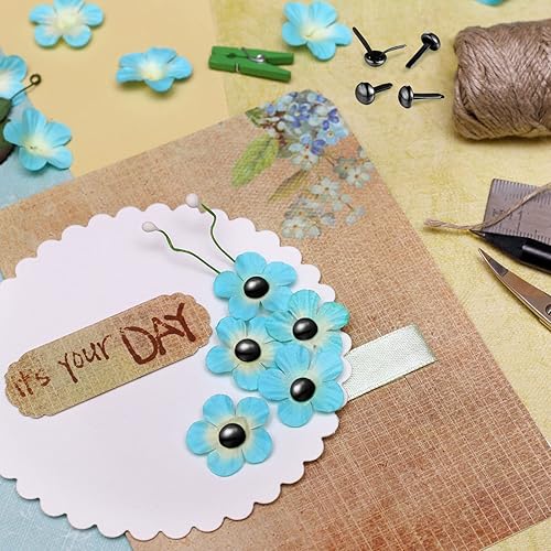 Miniatura 6 de Hotop 500 piezas de chinches de latón para manualidades de papel, sujetadores redondos de metal para arte, manualidades, proyectos escolares,