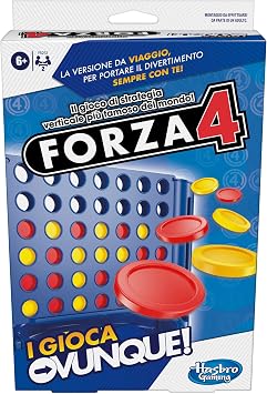Hasbro Gaming Forza 4, I Play Anywhere, Portable Game, Travel Board Games for Children and Girls Ages 6 and up, Vertical Strategy Toy for 2 Players