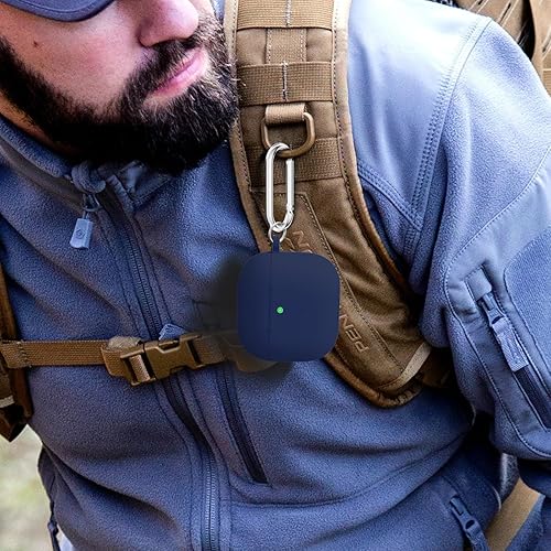 Vista 222 de Funda compatible con AirPods de tercera generación, accesorios de protección de silicona con llavero y kit de limpiador para mujeres y hombres, LED
