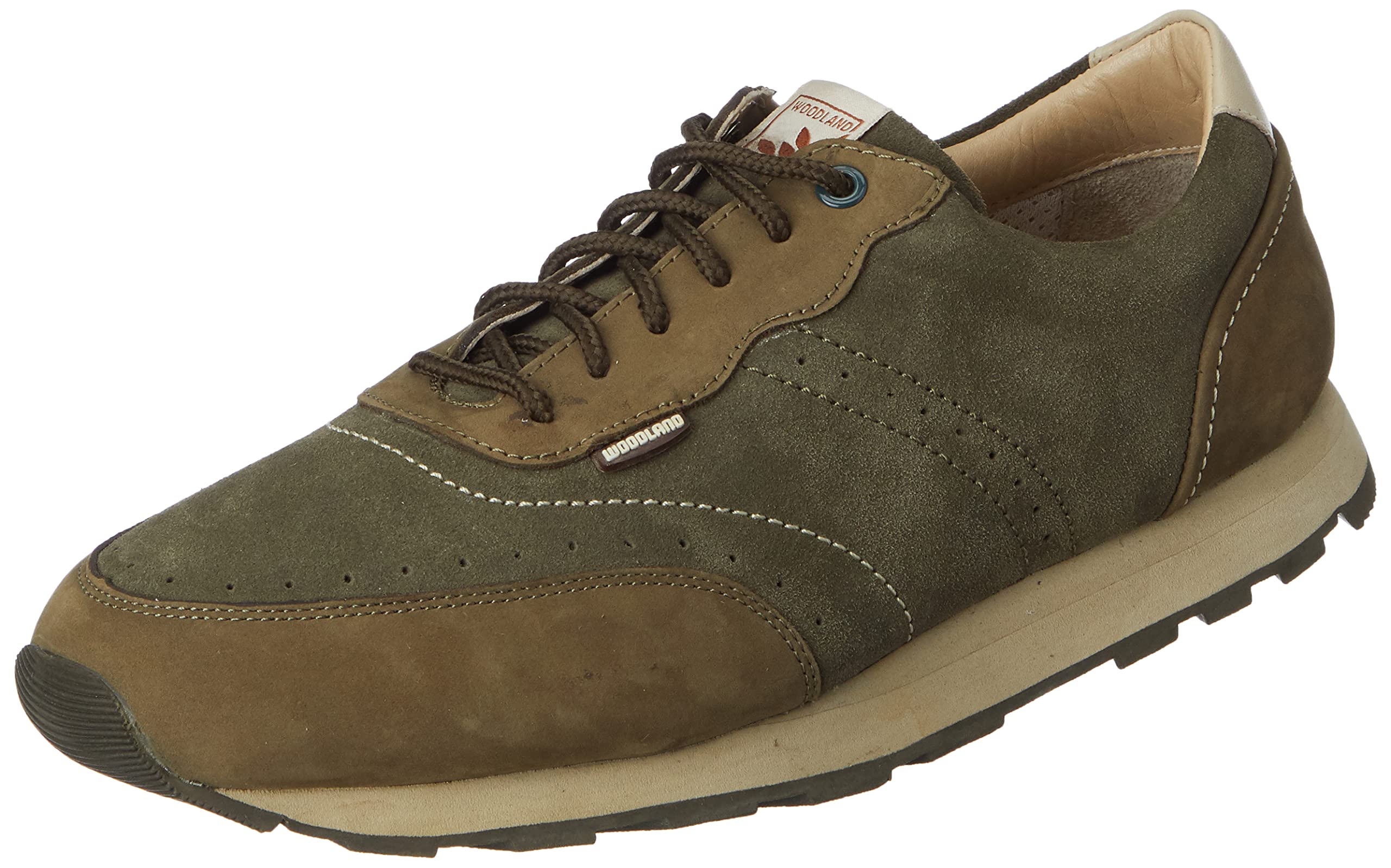 Woodland Mens Olive Green Leather Sneakers-10 UK (44 EU) (GJ 3241119D) (B0BYK51T98) Amazon Price History, Amazon Price Tracker
