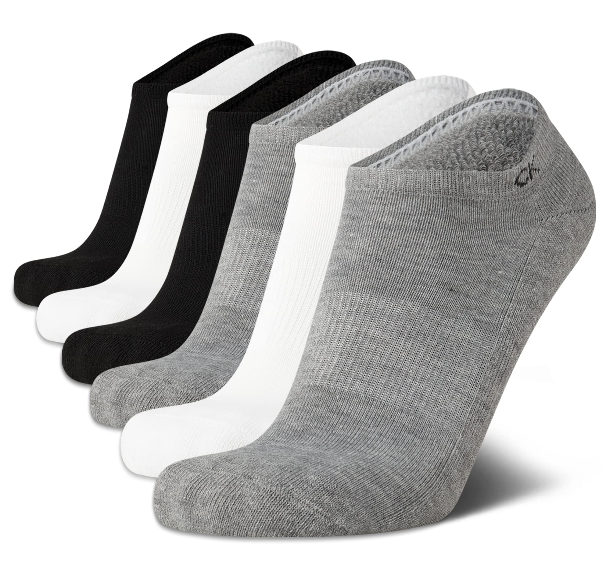 Calvin Klein Mens 6 Pack Soft Cushioned Athletic No Show Socks