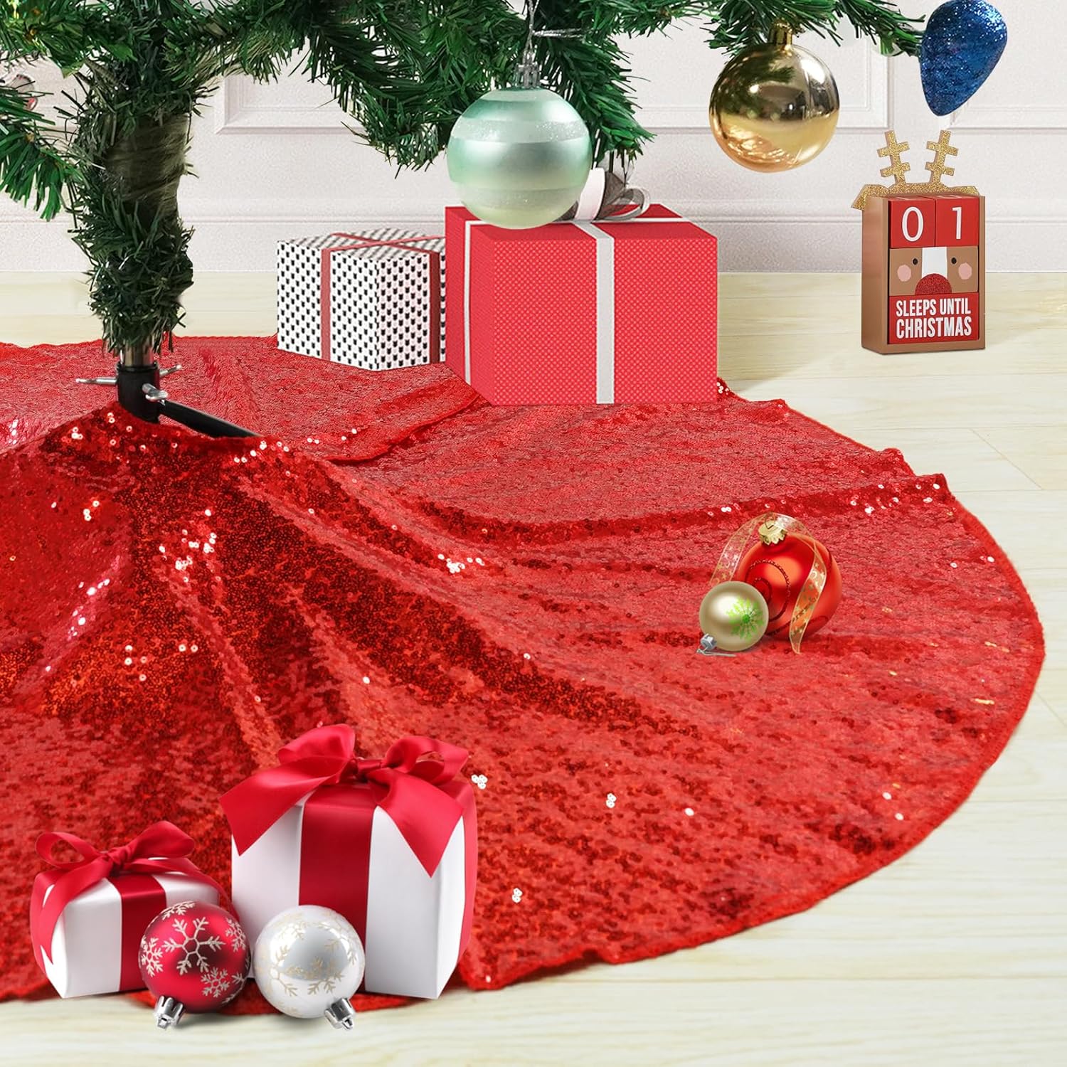 Red Sequin Tree Skirt 