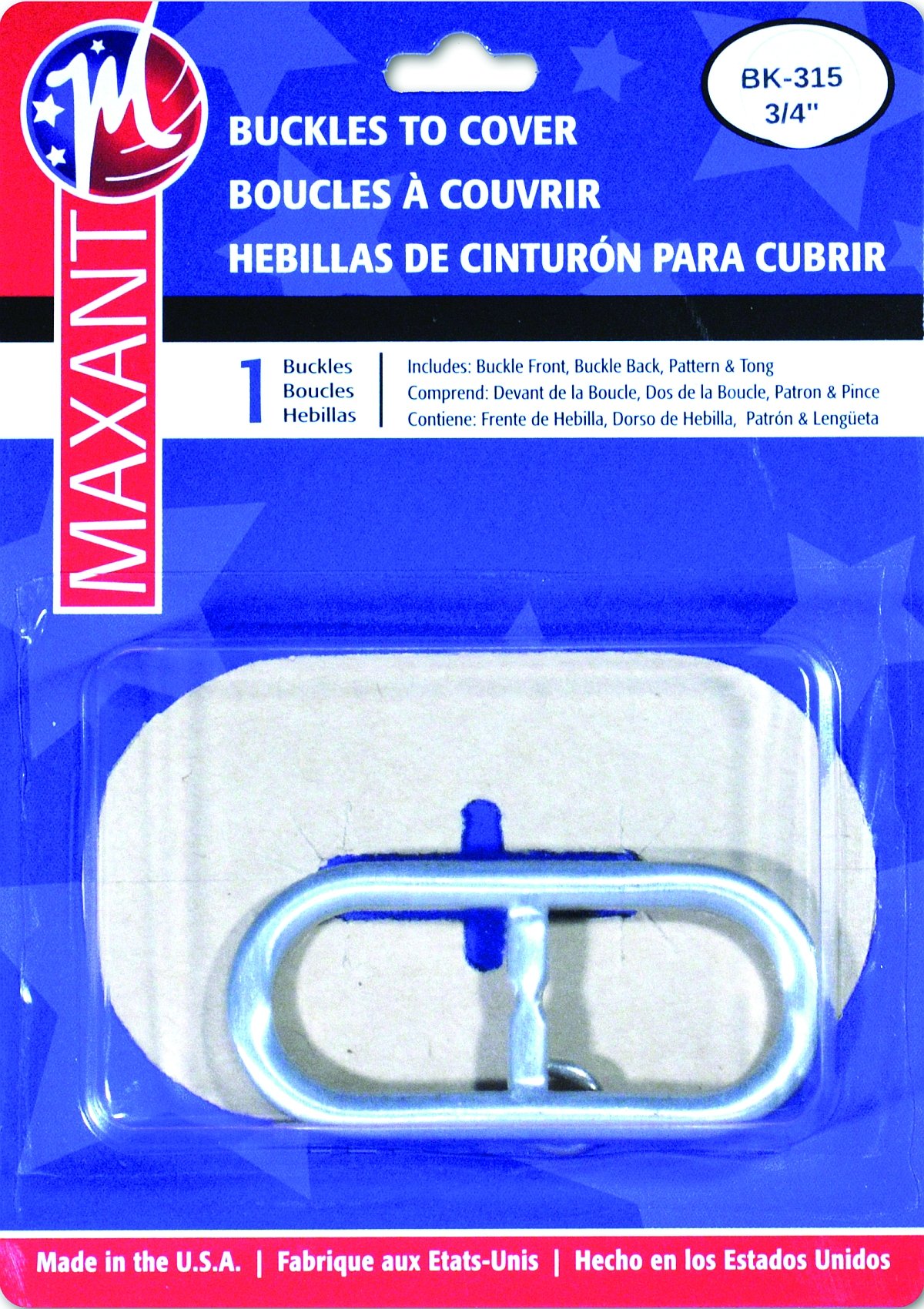 Maxant Button BK-315 Oval Buckle Cover Kit, 0.75", Silver