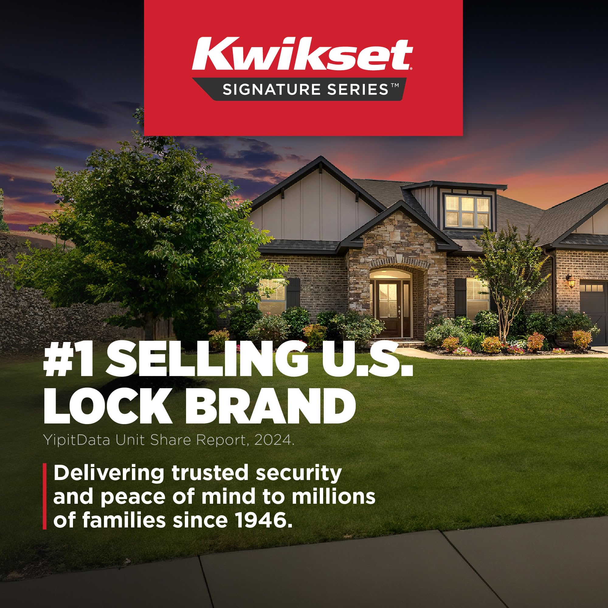 Kwikset Pismo 97402-854 Pomello per porta d'ingresso con chiave con chiave SmartKey Security, rotondo, ferro nero
