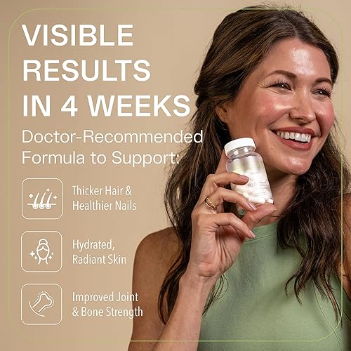 Miniatura 3 de Best Biotin  Colágeno  Queratina - Suplemento de colágeno múltiple clínicamente probado para el crecimiento del cabello, piel saludable y uñas