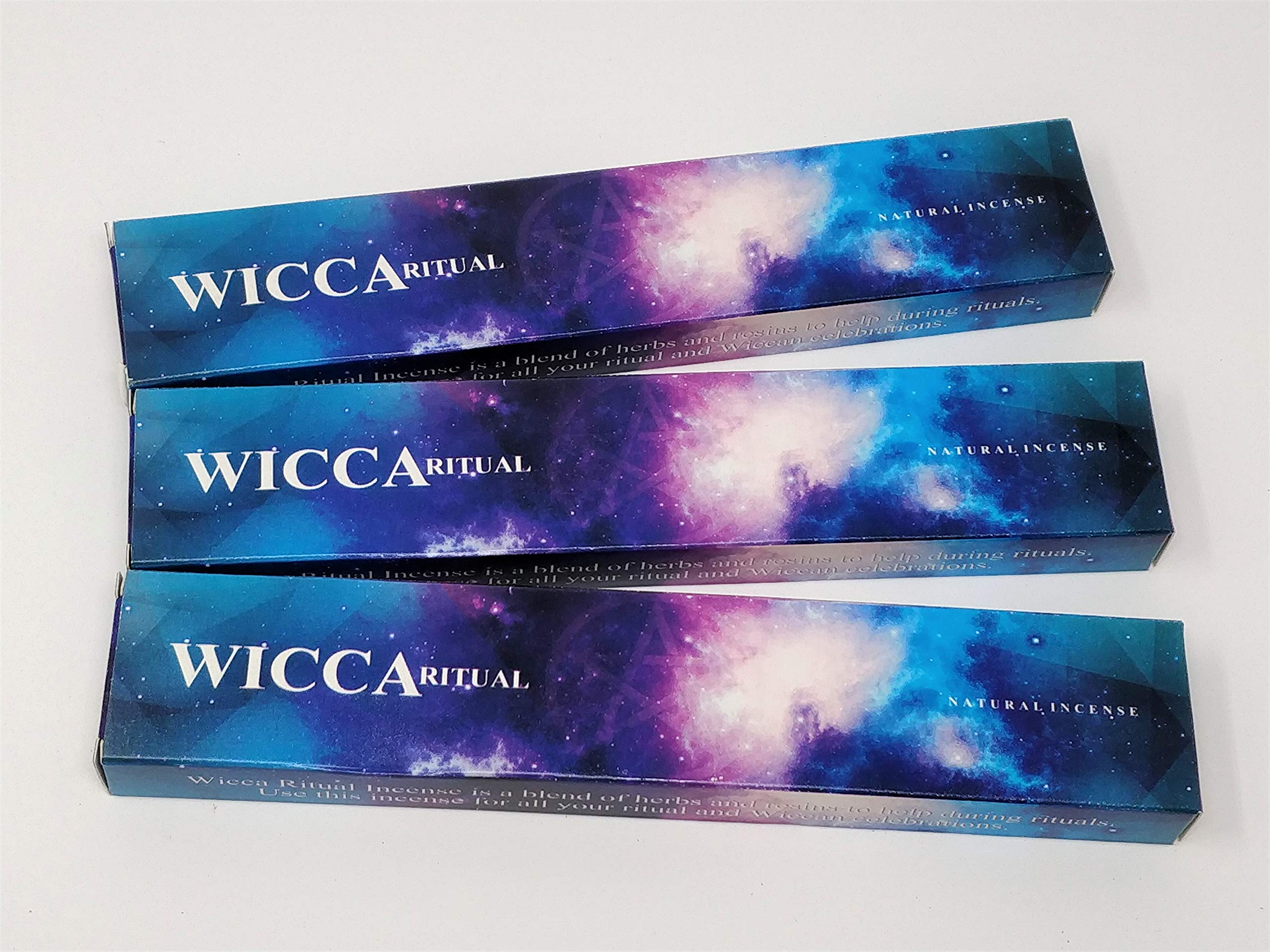 3 X Wicca Ritual New Moon Incense Sticks with Free Souvenir Badge by Sterling Effectz