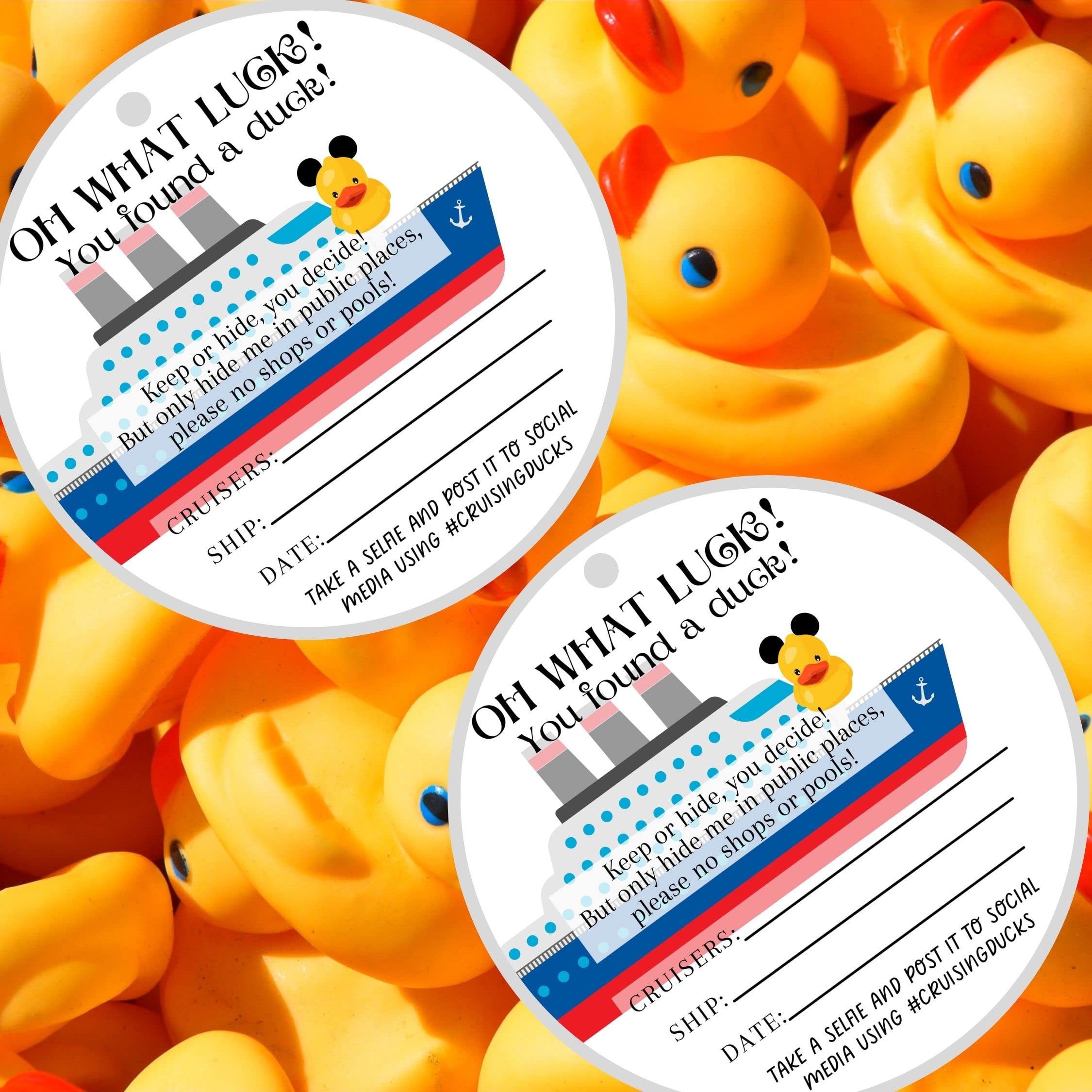 Amazon.com : Cruising Ducks Tag with Hole | 30 Pack | Carnival Rubber Cruising  Duck Tag | 2.5 inch inch Circle Tags | #CruisingDucks Mouse Ears (SBN-CRUISE-C-W-19)  : Office Products