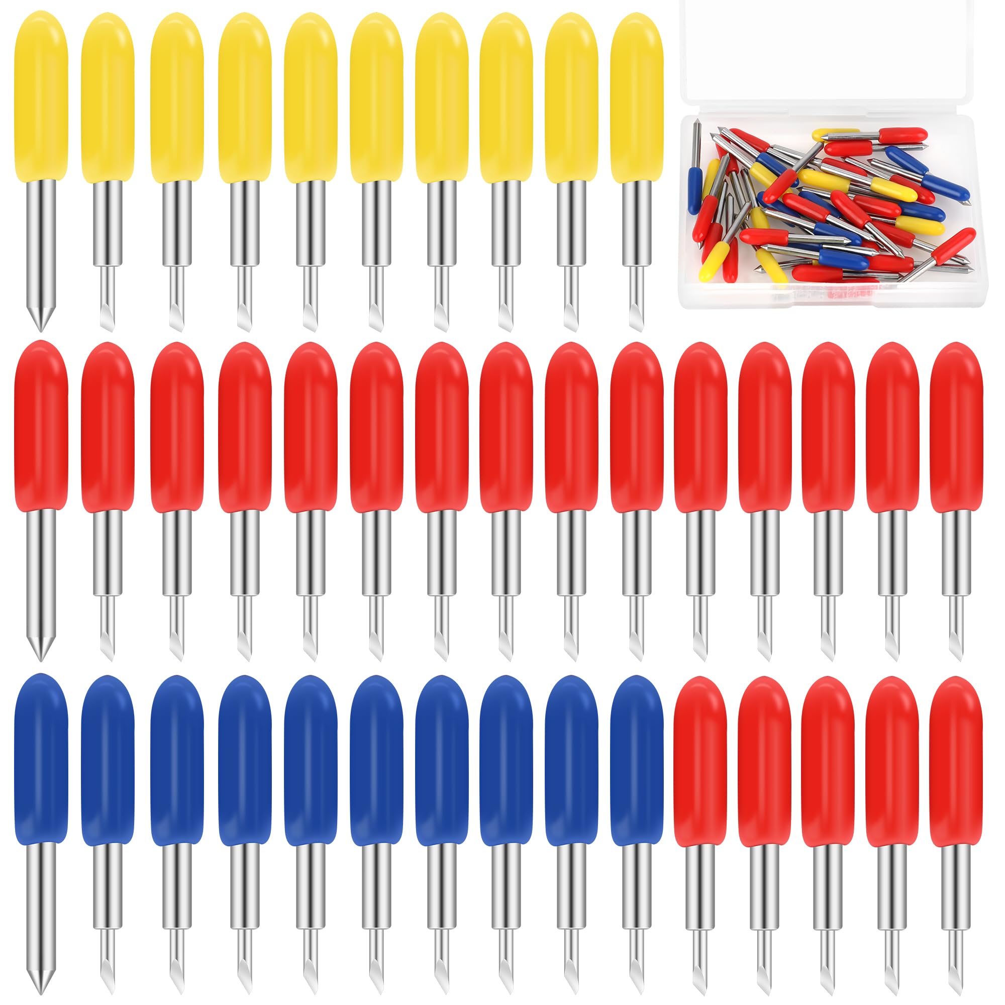 40 PCS Replacement Blades for Cricut Explore Air 2, Luxiv 3rd Party Accessory Replacement Cutting Blades, 20P 45° Blade for Cricut, 10P 30°Replacement Blade for Cricut, 10P 60° Deep Blades