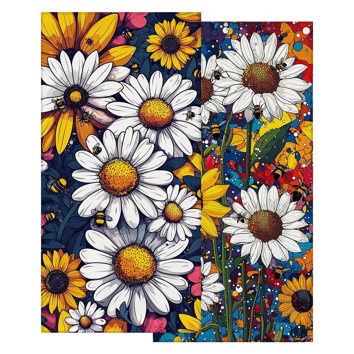 Ręcznik plażowy XXL, 100 x 220 cm, zestaw 2 szt., z mikrofibry, ręcznik plażowy w kwiaty, szybkoschnący, do sauny, fitness, bez piasku, ręcznik plażowy, do sauny, duży ręcznik kąpielowy, prezent dla