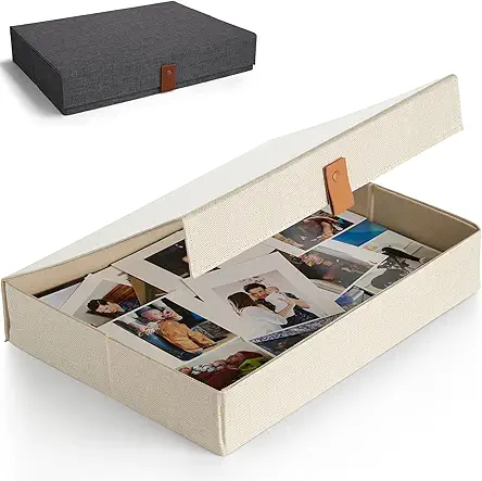 ZICOTO Decorative Photo Storage Box with Lid -...