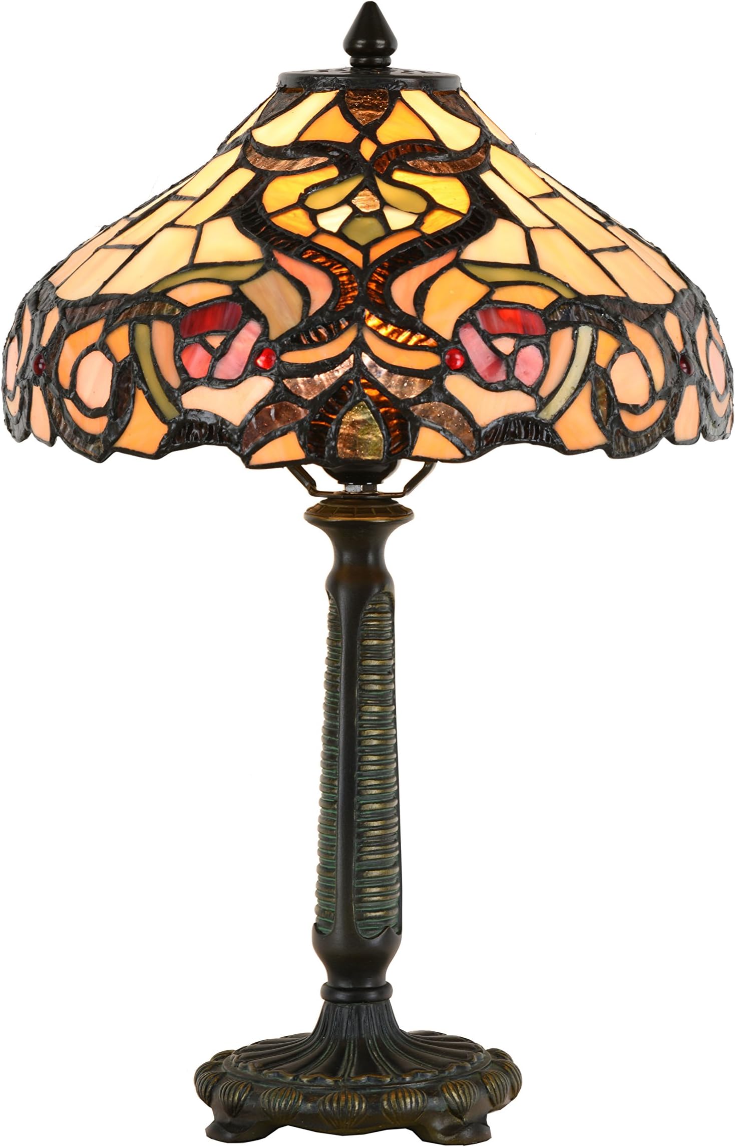 Zhimei Tiffany Table Lamp, Metal