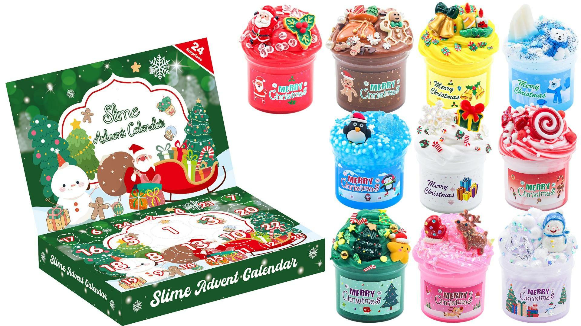Slime Calendrier De L'Avent 2025 Pour Enfants, Calendrier De Noël Amusant En Slime Cristal Pour Garçons Et Filles, Compte à Rebours - Maison