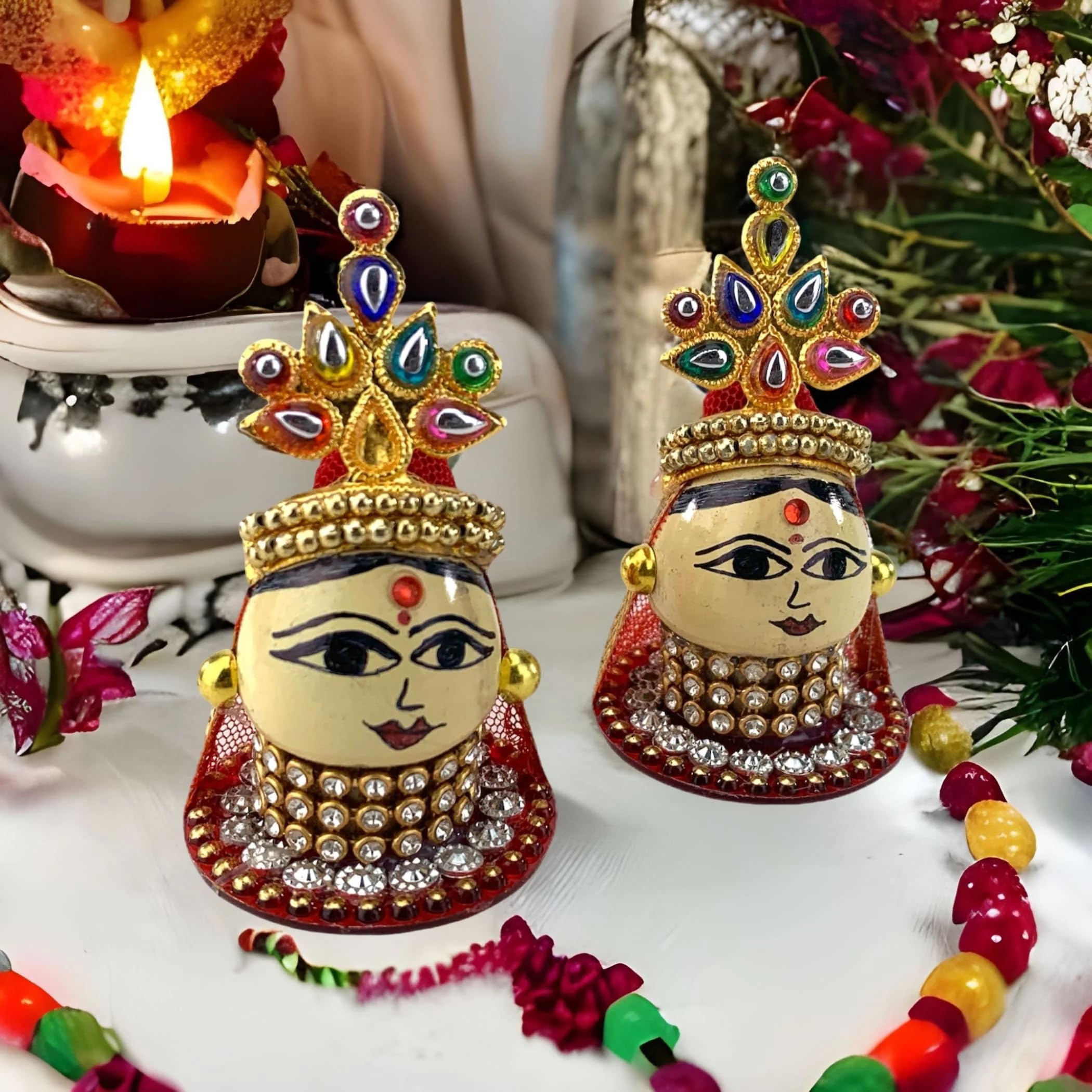LOVENSPIRE Goddess Riddhi Siddhi Set Riddhi Siddhi Idols Spouse of Ganesha Spiritual Gift Fortune Goddess Mandir Temple Pooja Item Home Office Decor Diwali Decoration Housewarming Gift