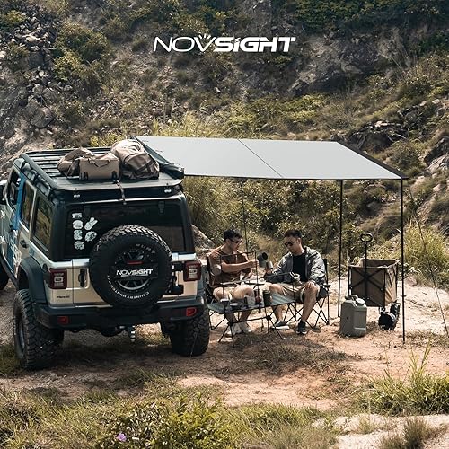 Miniatura 2 de NOVSIGHT Toldo lateral para automóvil, impermeable, extraíble, para campamento, 196.850 in, altura ajustable, retráctil, para viajes, campamento,