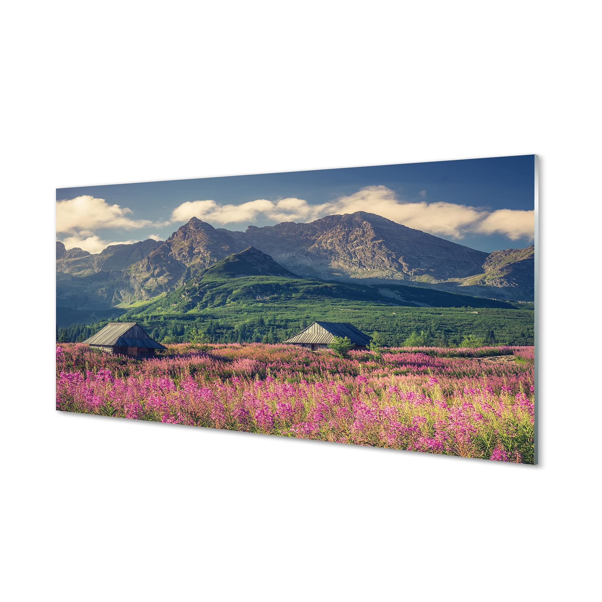 Tableau mural Tulup paysage de montagne 120x60 cm de qualité premium en verre acrylique