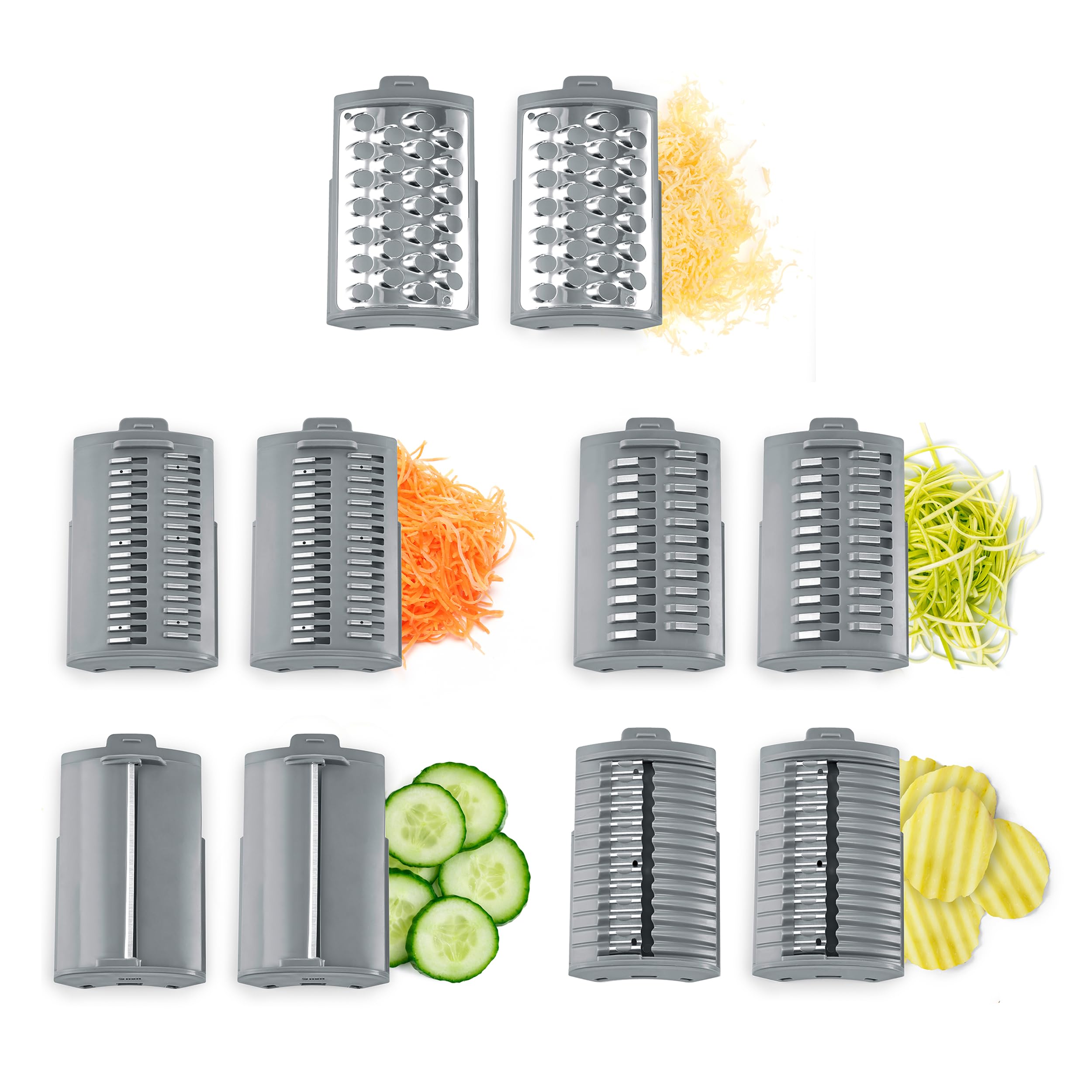 CASO MultiSlicer, elektryczna tarka wielofunkcyjna 5 w 1, tarcie i tarcie owoców, warzyw, sera i innych, 5 wkładów, Safety-Stop, obsługa jednym dotknięciem, kompaktowa i wydajna, 80 W