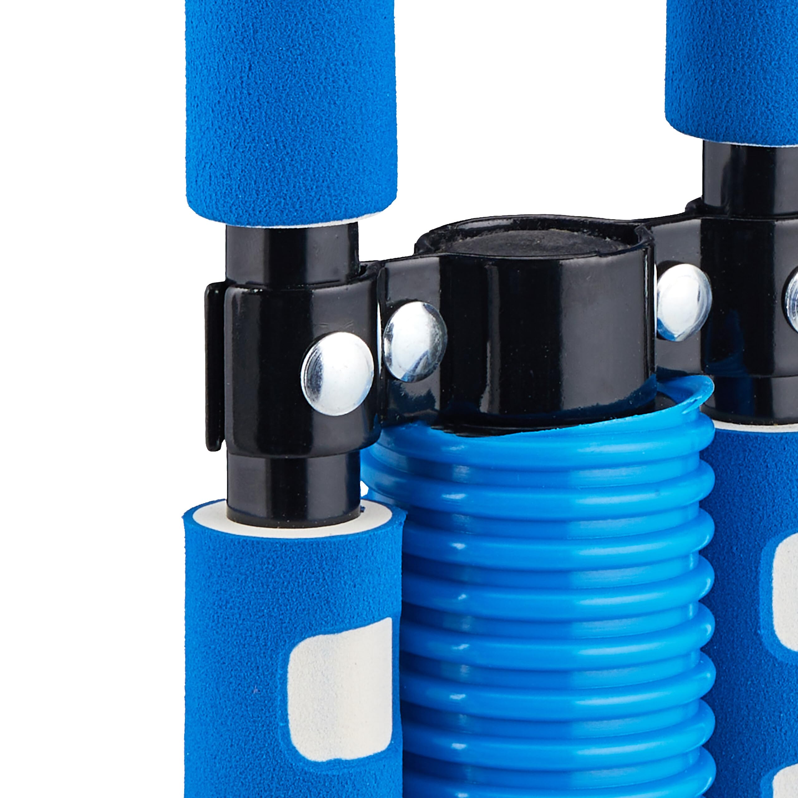 Relaxdays Salterello per Bambini, Pogo Stick, Bastone Salta-Salta, regge 60 kg, Impugnatura Imbottita, Acciaio Inox, Blu