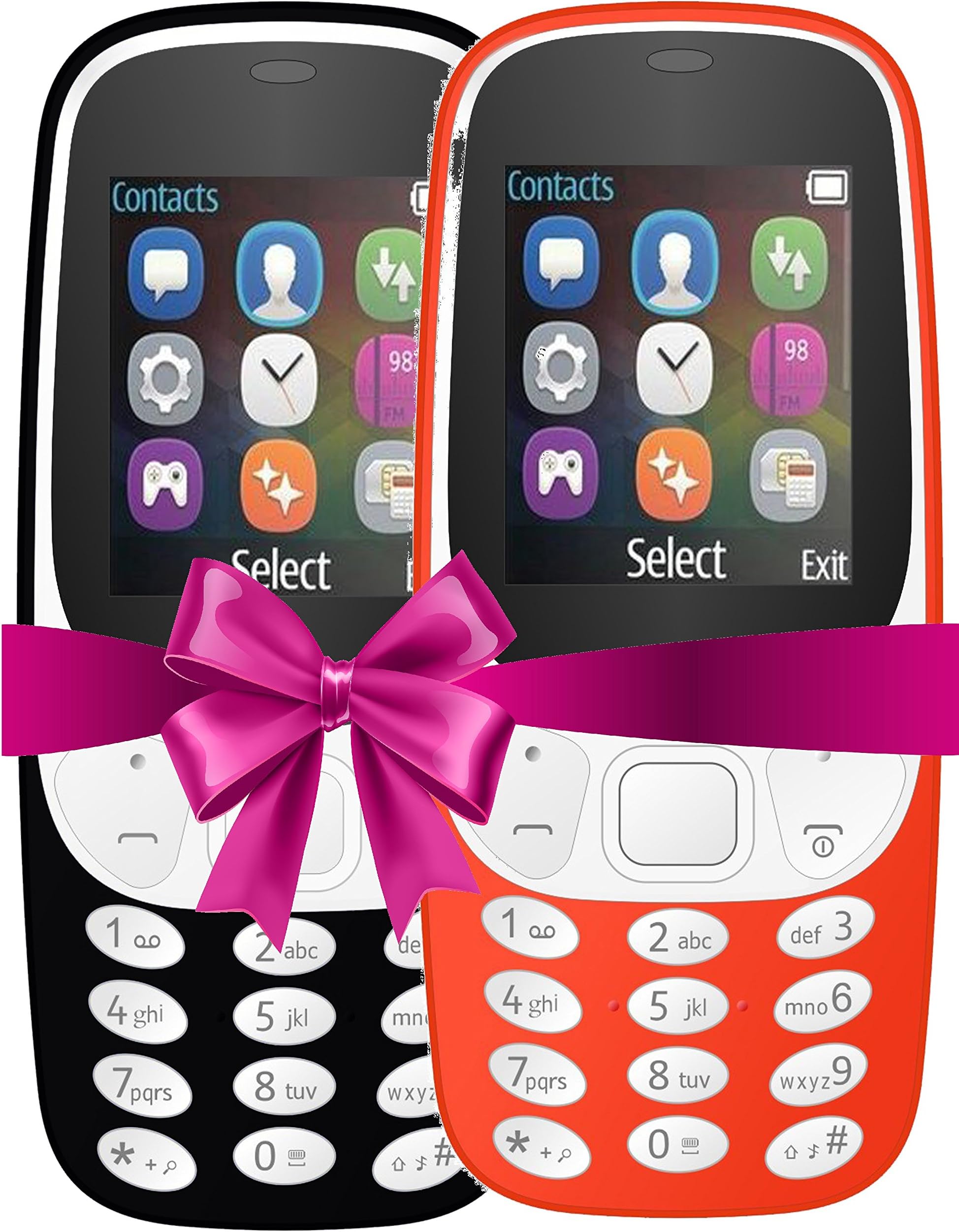 IKALL K3310 Combo - Dual SIM Mobile Phone with 800mAh Battery and 1.8-inch screen (Black& Red)