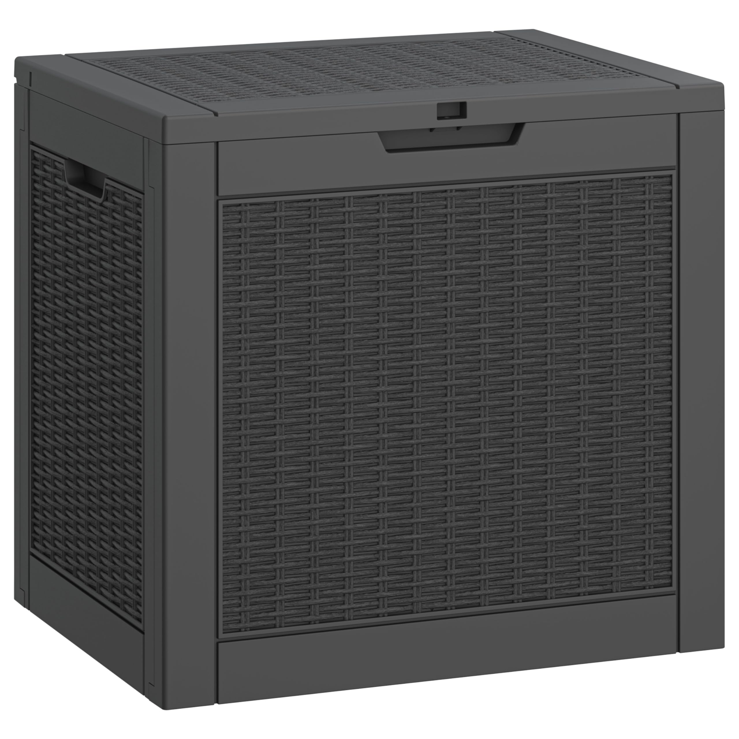 LHBGO 31 Gallon Deck Box, Resin Outdoor Storage Box, Waterproof and UV Resistant Deck Box, Lightweight Storage Box for Garden Tools, Pool Supplies