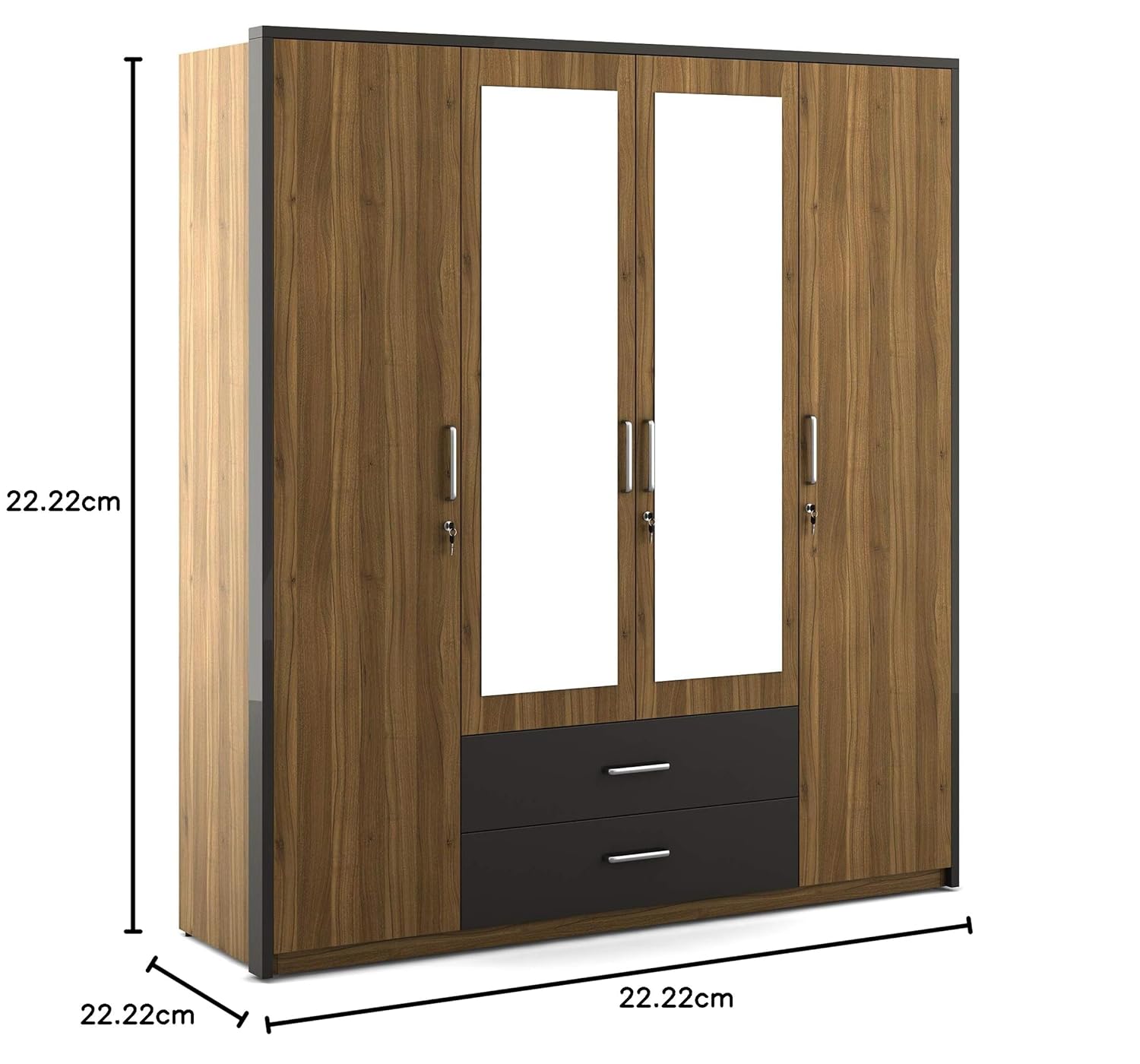 Dimensions of Home Centre Quadro Four Door Wardrobe
