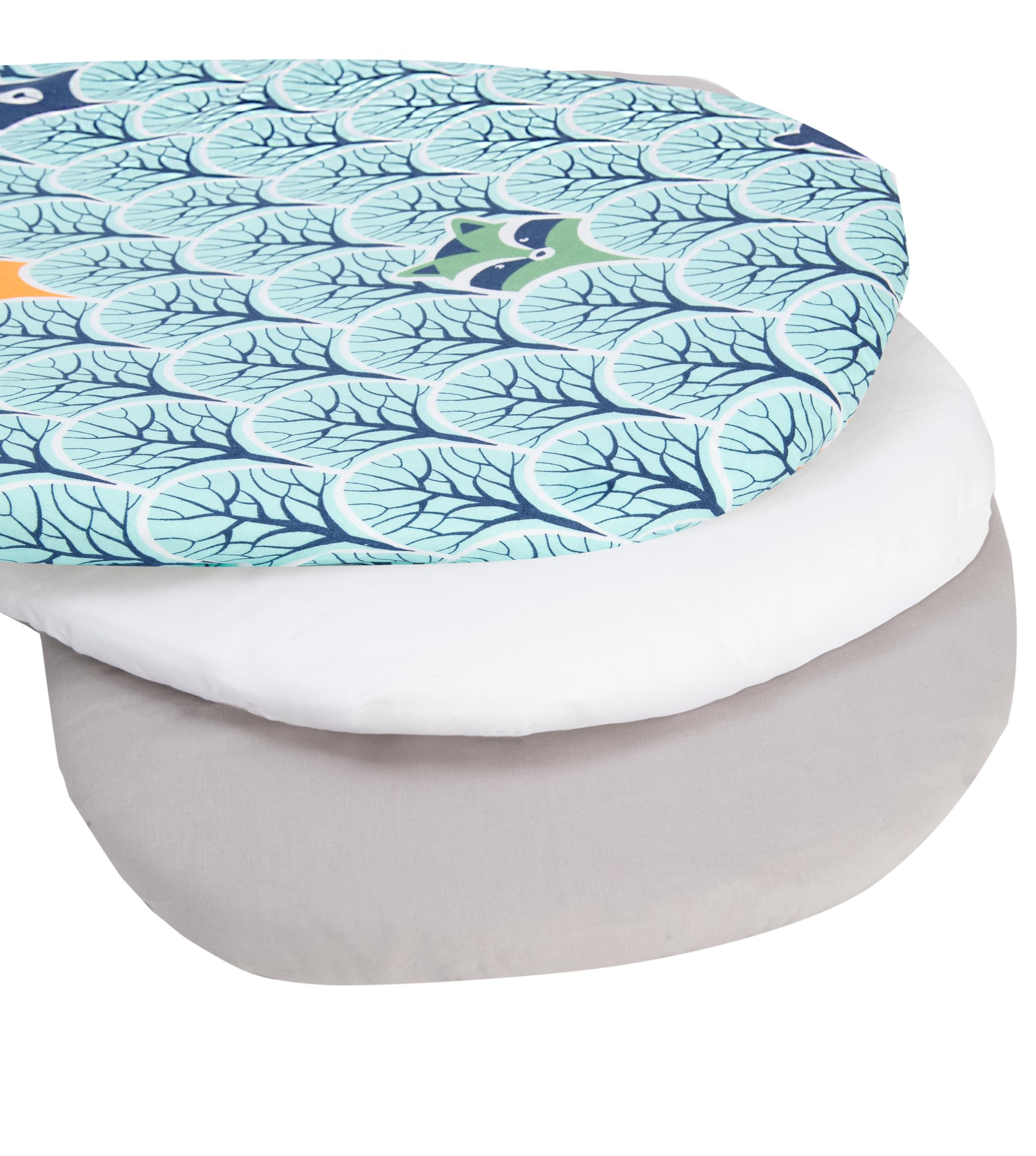 Medi Partners Set of 3 pcs. Fitted Sheet Pram 86 x 40 cm 100% Cotton Mattress Protector Baby, Forest-white-grey, Three pack - Image 2