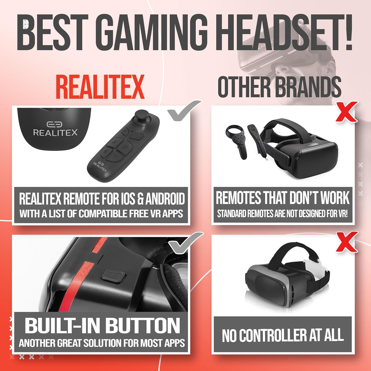 3D VR Headset for Kids + Android Remote - for iPhone & Android Phones | with 3D VR Videos & Apps Links | Virtual Reality Goggles Set for Beginners