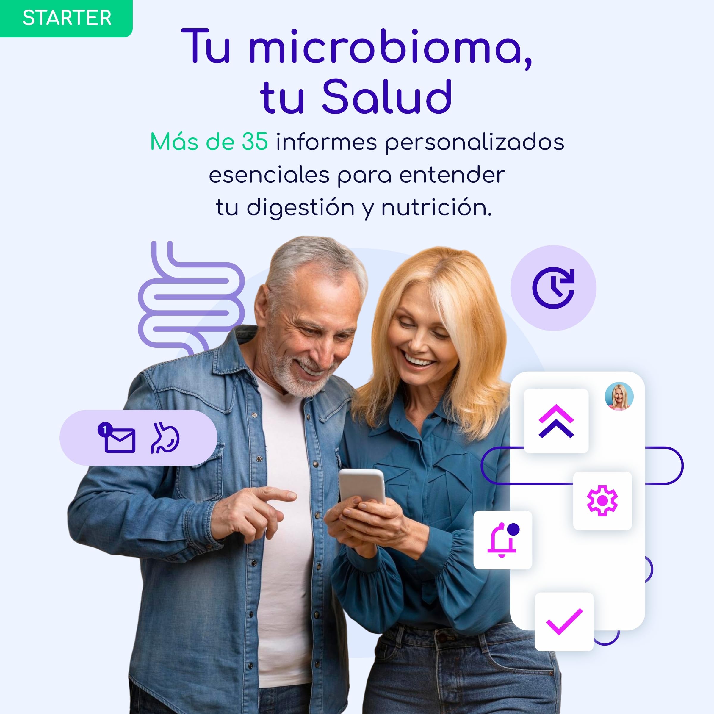 Vivabioma Starter – Test de Microbiota Intestinal: Conoce tu Edad Biológica y Salud Digestiva | Análisis de 35+ Informes, Eje Intestino-Cerebro, Metabolismo y Vitaminas
