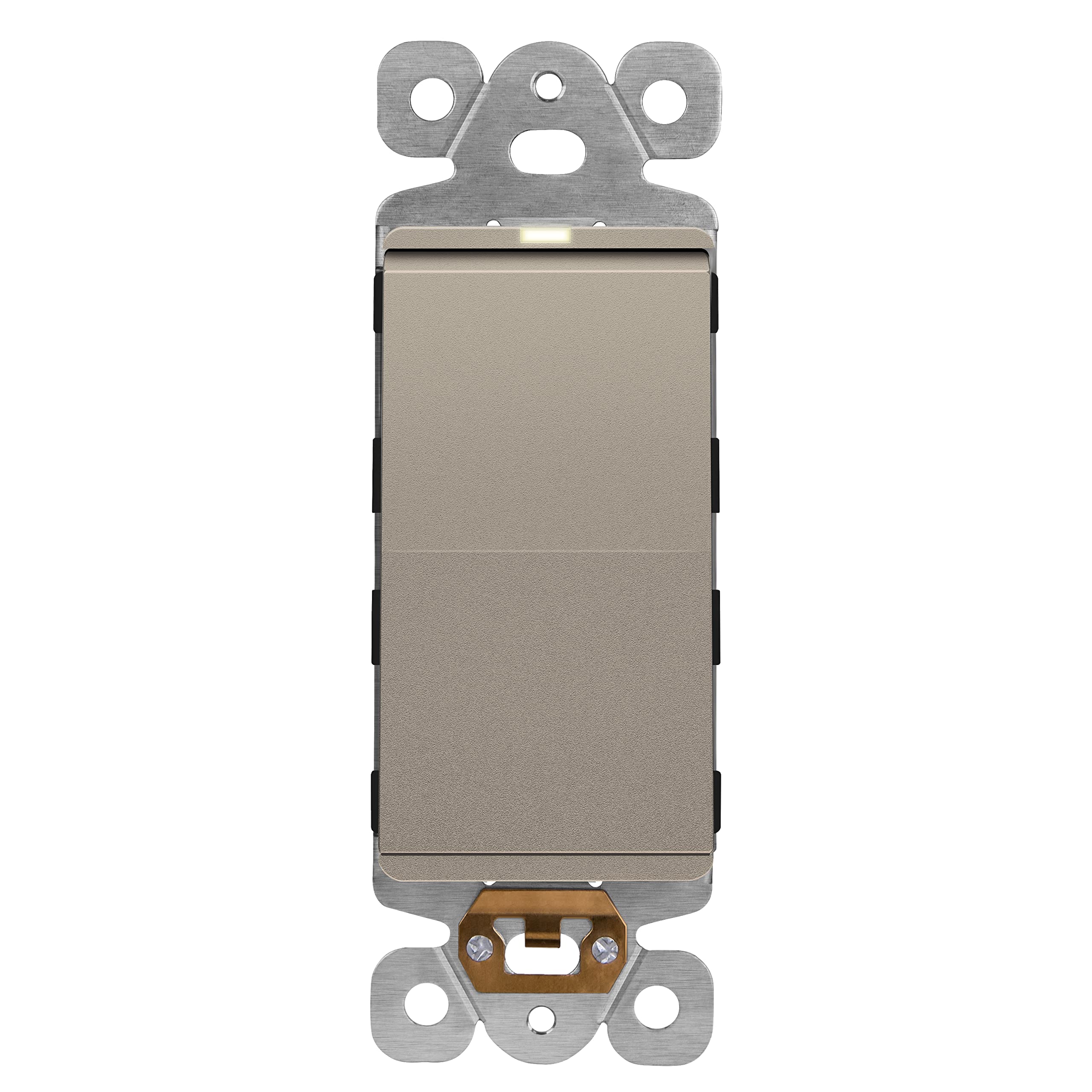 LIDER Minimalist Design Matte Finish Lighted Decorator Switch, Frameless Paddle Light Switch with Locator Light, Grounding Screw, 15A 125V, UL Listed,