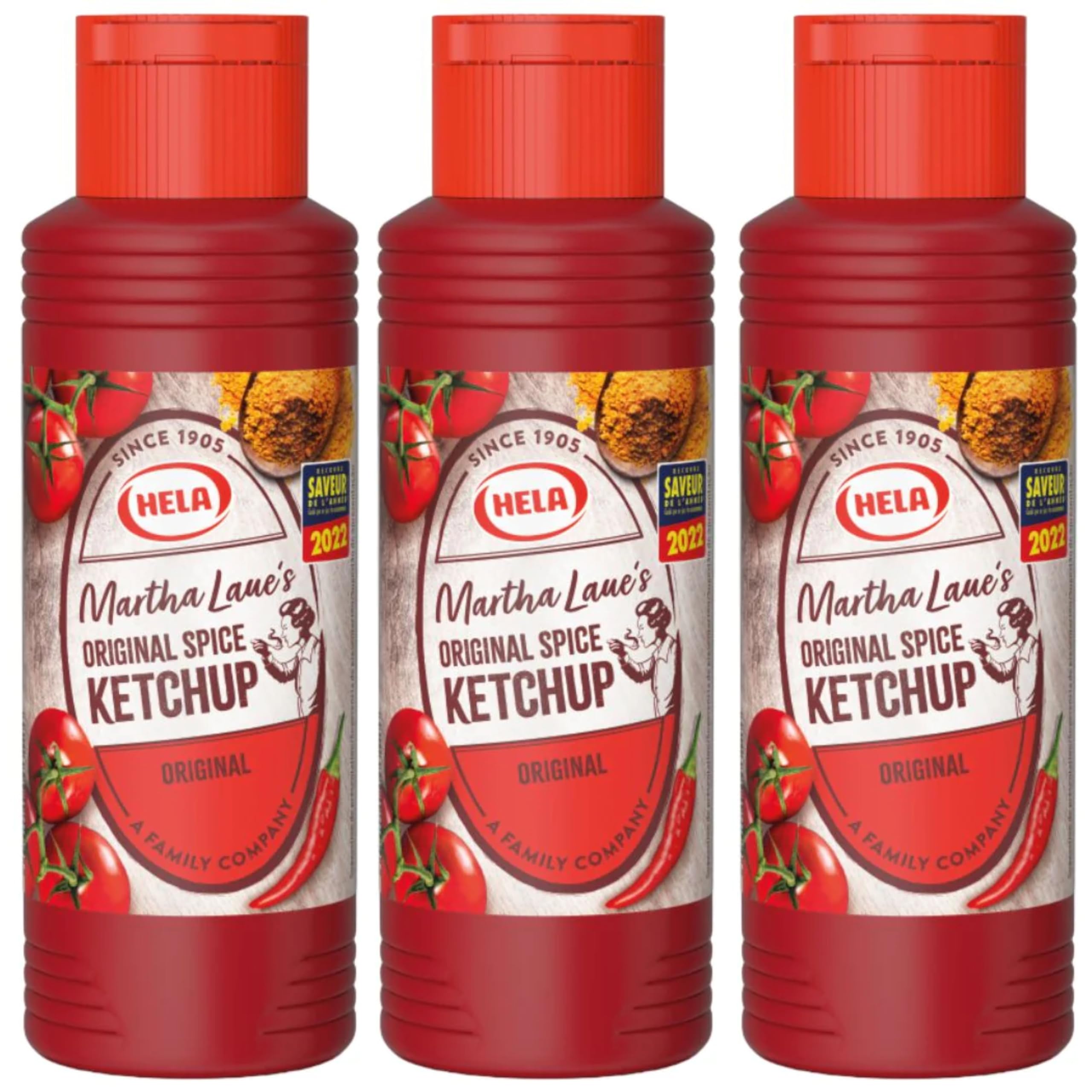 Hela Martha German Curry Ketchup Original 300ml Pack of 3 - Traditional Spice Mix for Timeless Currywurst Pleasure, Tangy Tomato Flavour