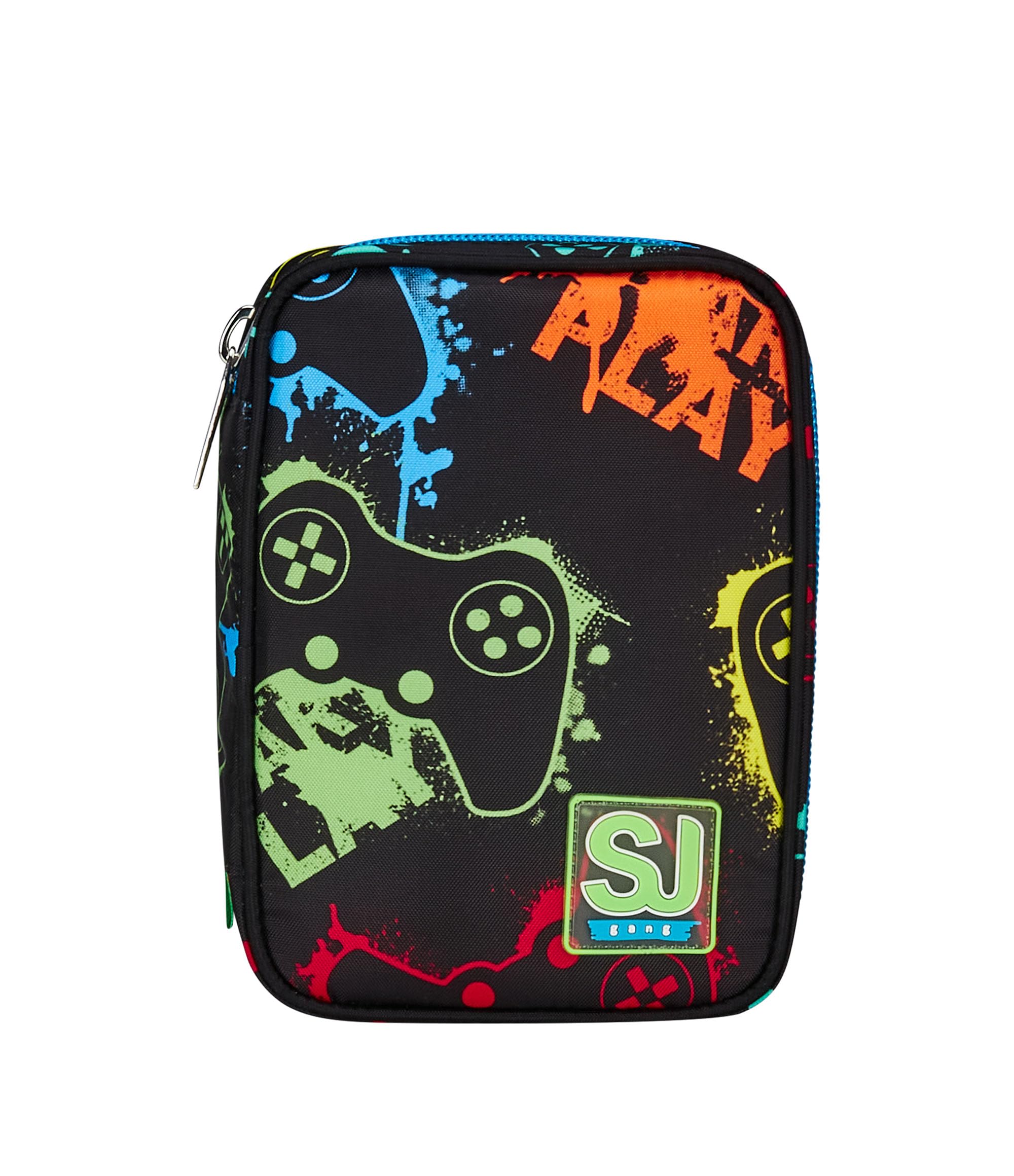 SJ GANG STYLE JAM GANG Astuccio Scuola Speed Pad, Nero, Portapenne Mono Scomparto Con Plance Amovibili e Penne, Matite, Colori, Accessori Zaino, Elementari, Medie, Bambino