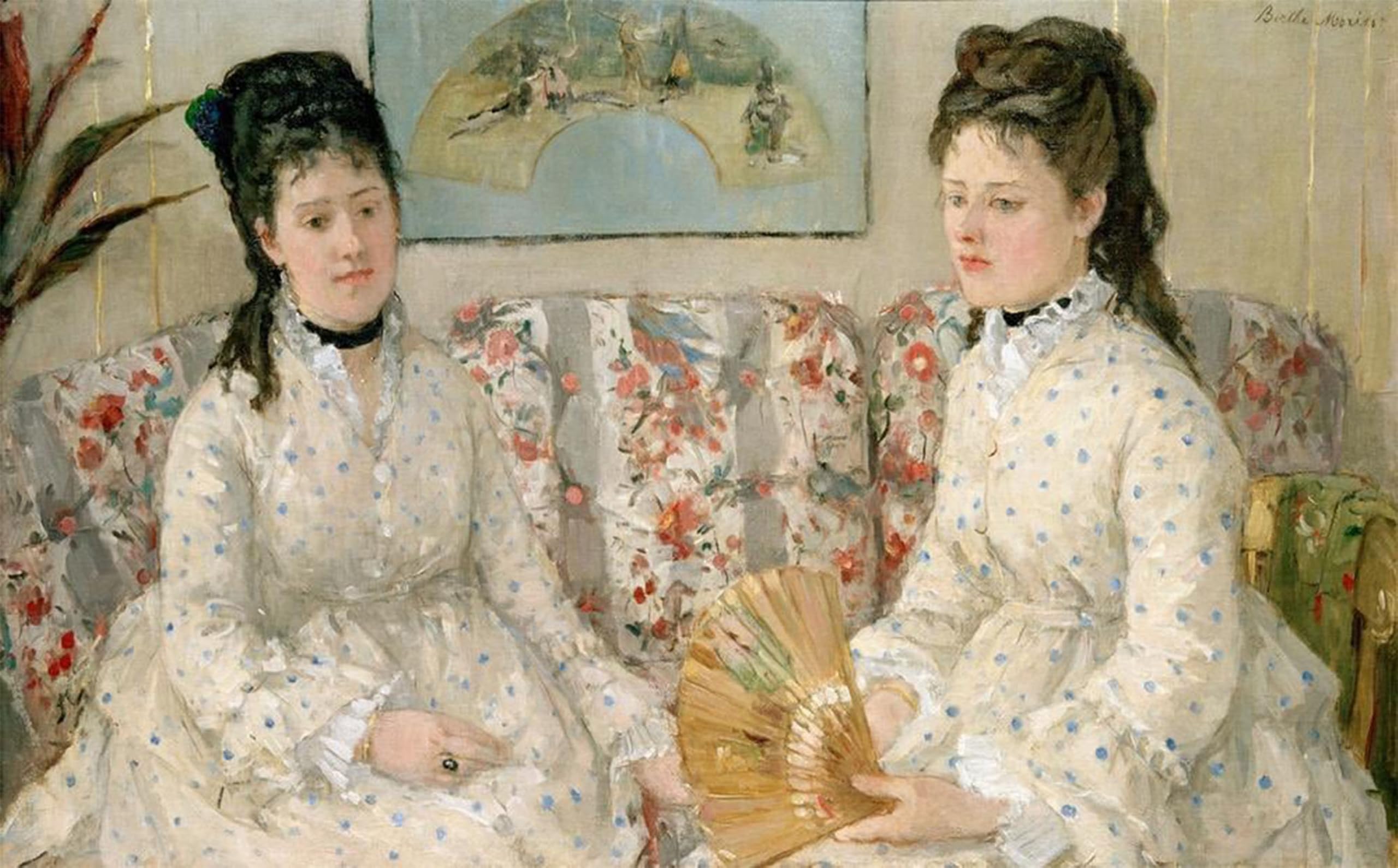 HRJUBWREE Famous Paintings Pictures Artwork Picture the Sisters by Berthe Morisot Photo Wall Print for Office Decor 60x90cm