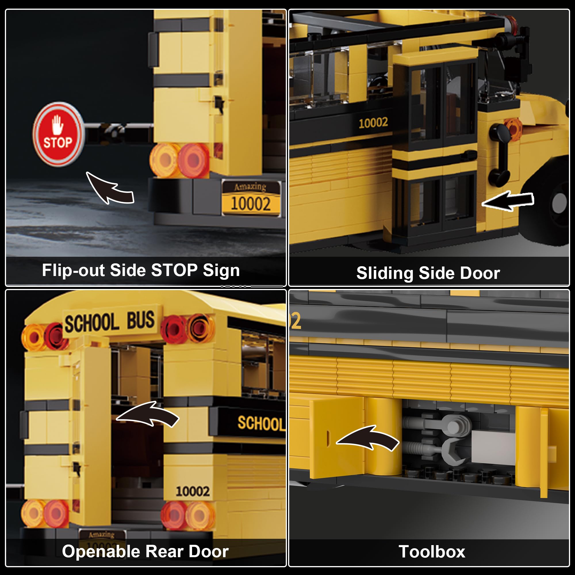 Mavo brix Set di Costruzioni Autobus Scolastico, Modello Educativo STEM, Compatibile con Lego, Autobus Giallo per il Trasporto Scolastico, Regalo per Adulti e Ragazzi 14+, 788 Pezzi