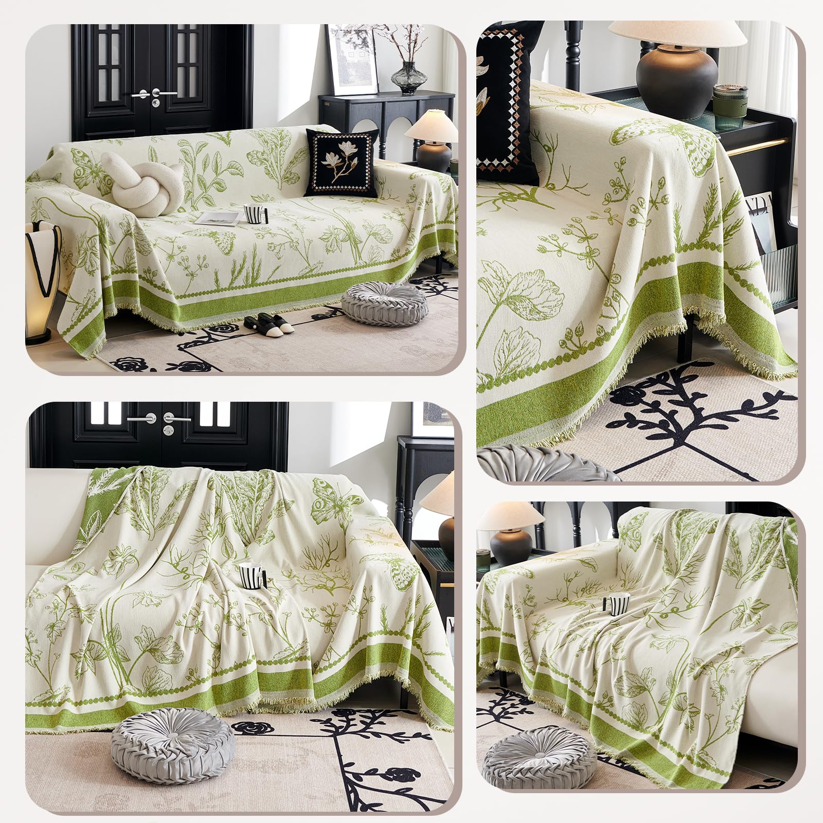 coperto Trapunta multiuso, Copriletto, Telo copridivano, Coperta decorativa 180 * 280cm - Verde