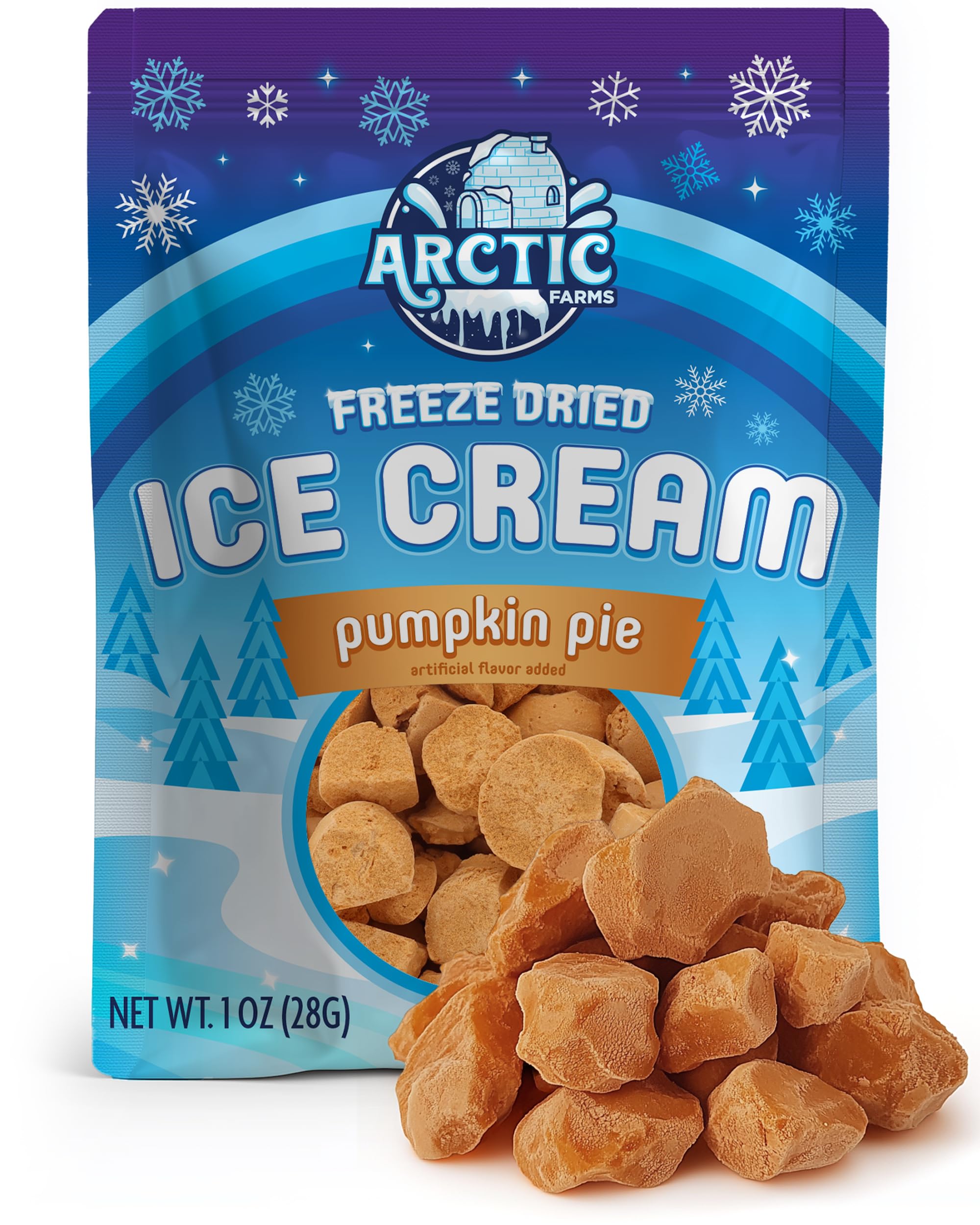 Arctic Farms Freeze Dried Ice Cream that Does Not Melt (1 Ounce, Pumpkin Pie)